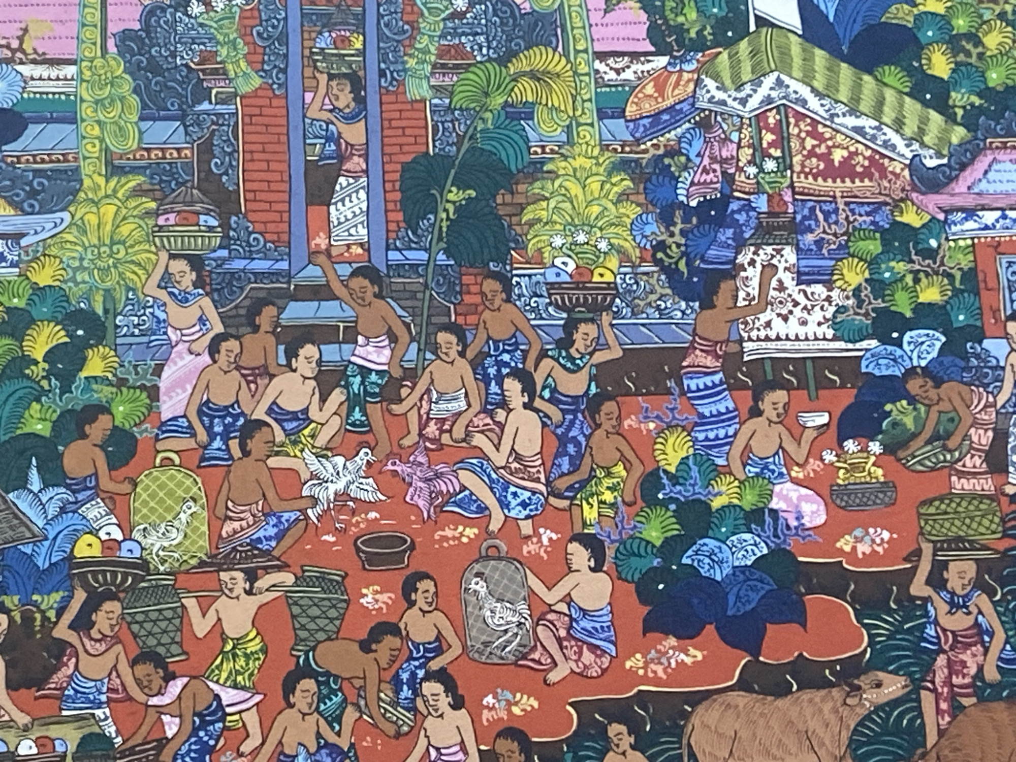 Tourist area scenes captured in Indonesia include dining, music, art