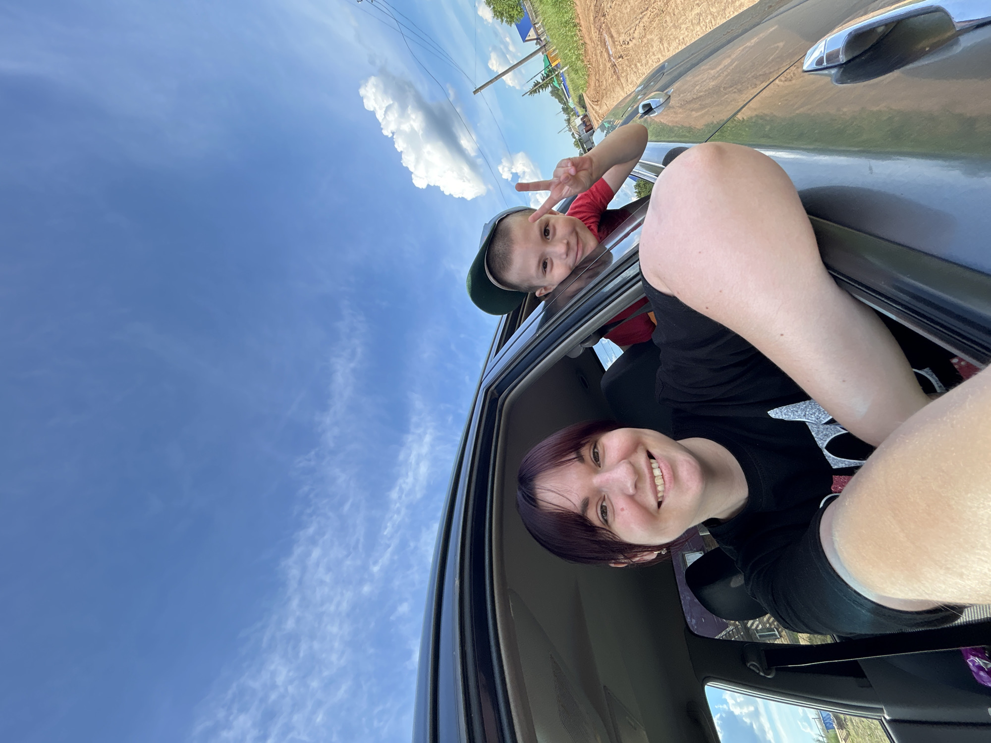 Quick stop and selfies during a drive through Фоки, Russia