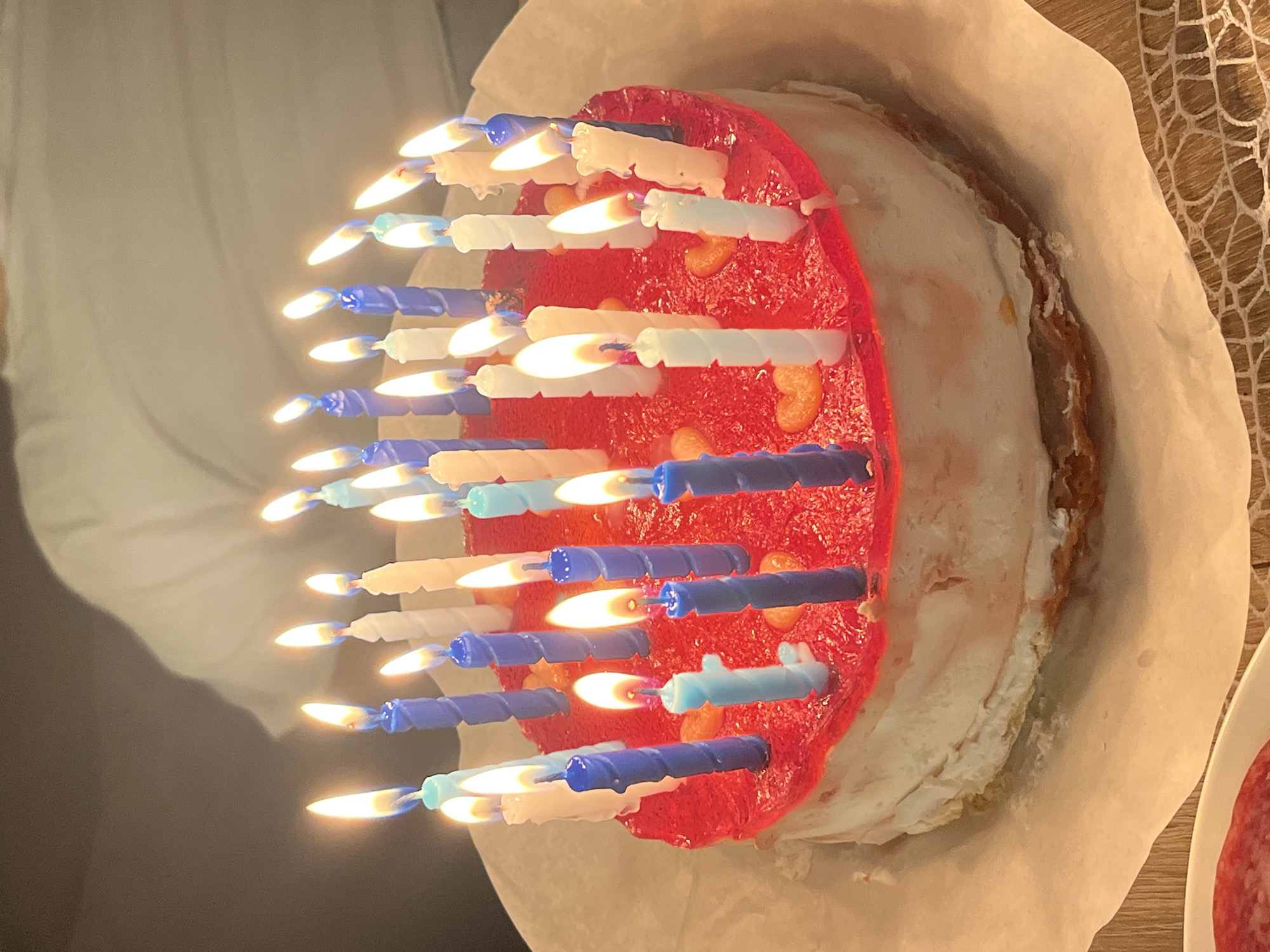Birthday cake celebration captured in Saarbrücken home
