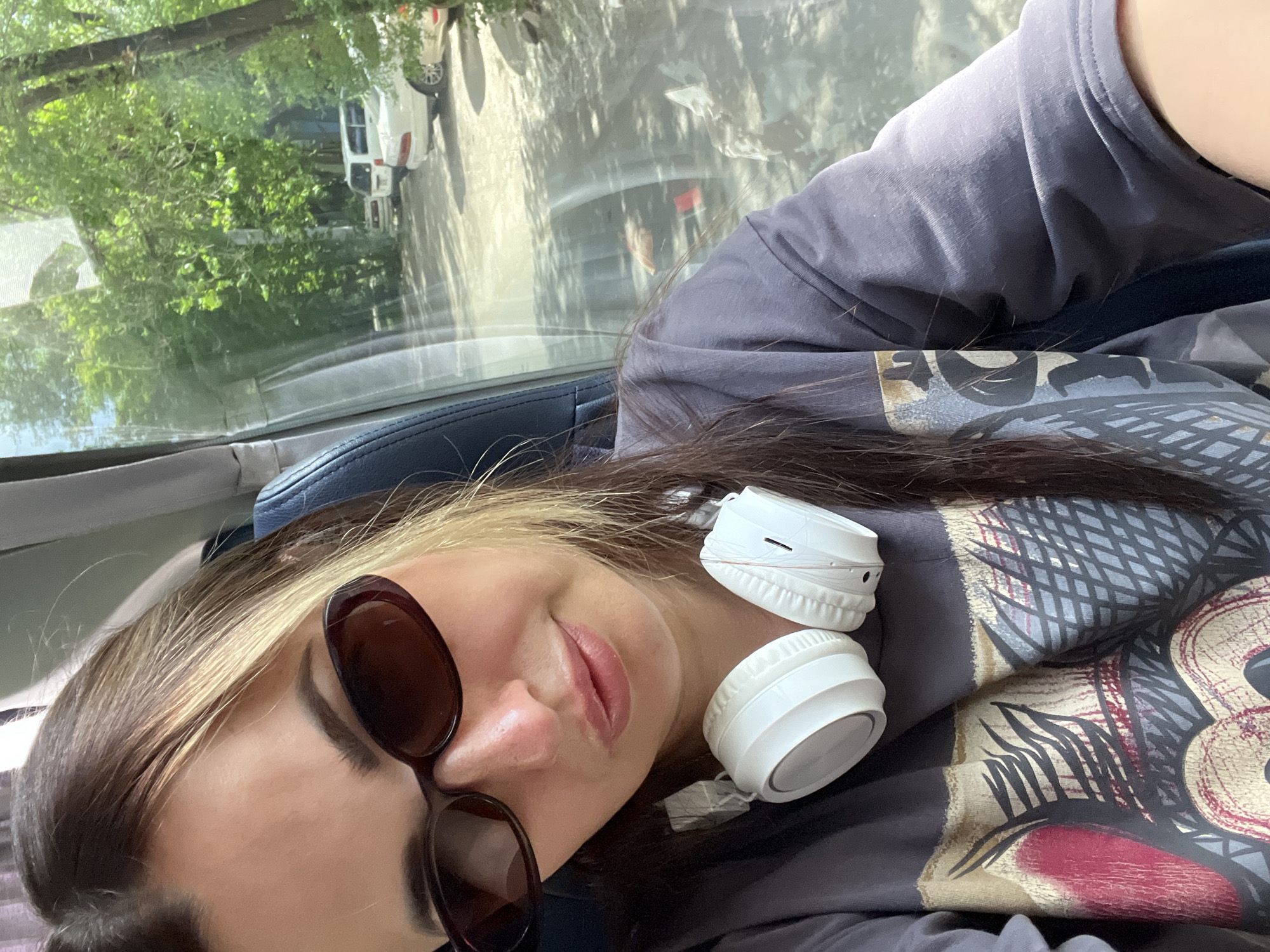 On the move: selfies through a travel day with headphones in tow