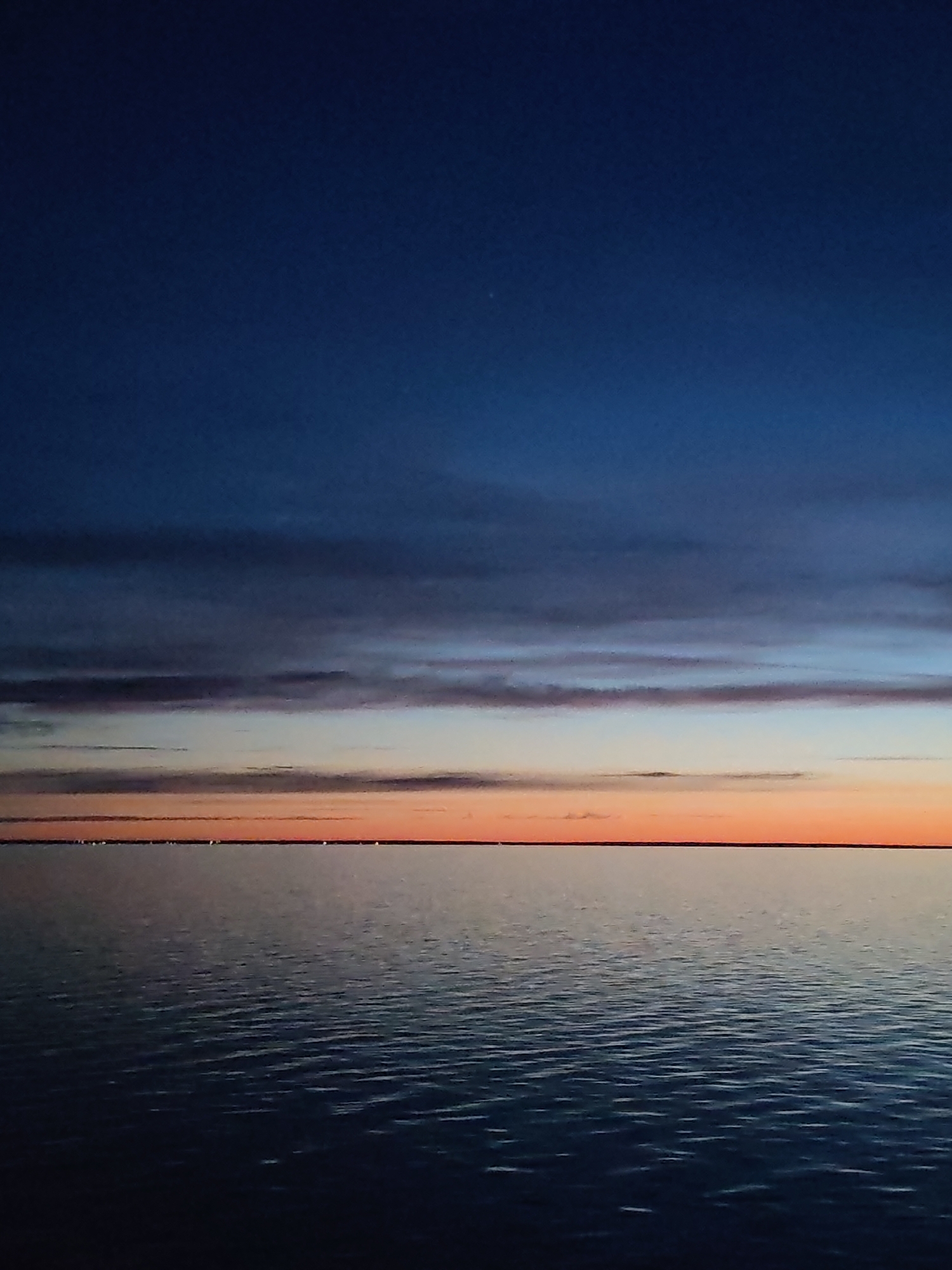 Sunset observed over Lake Beloye near Belozersk, Russia