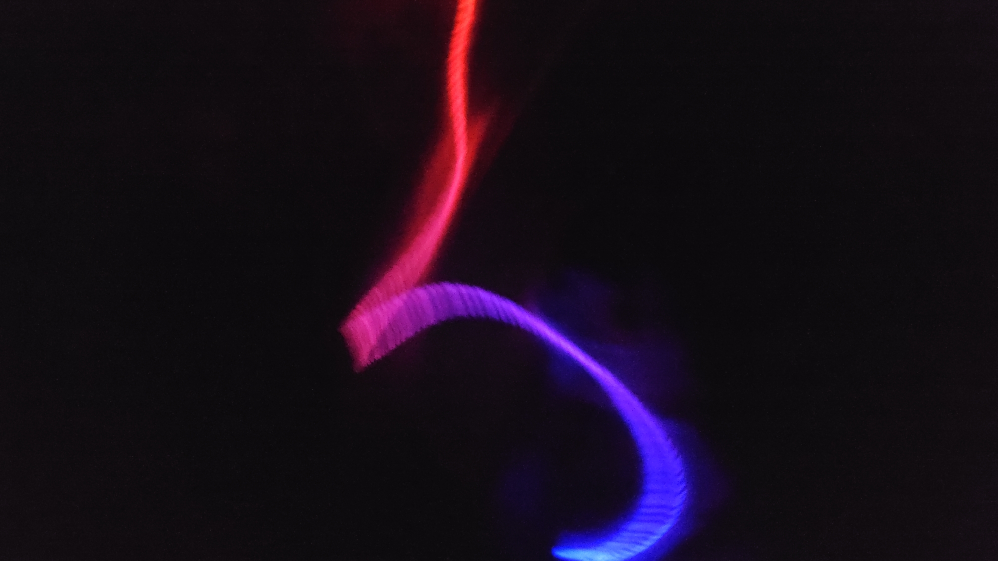 Colorful light trails photographed in long-exposure shots, Cam Đức
