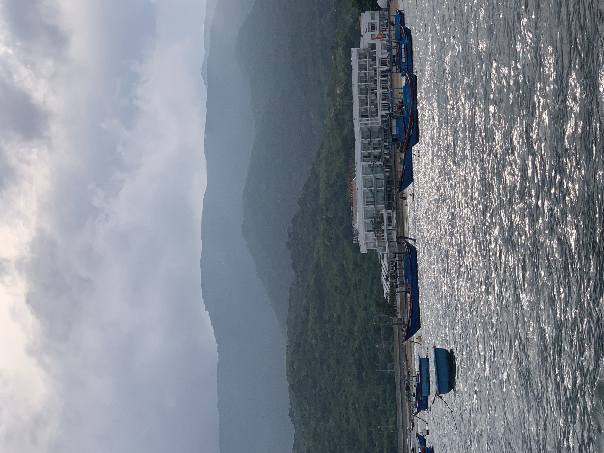 Vinh Hai's fishing harbor and rocky coastline up close