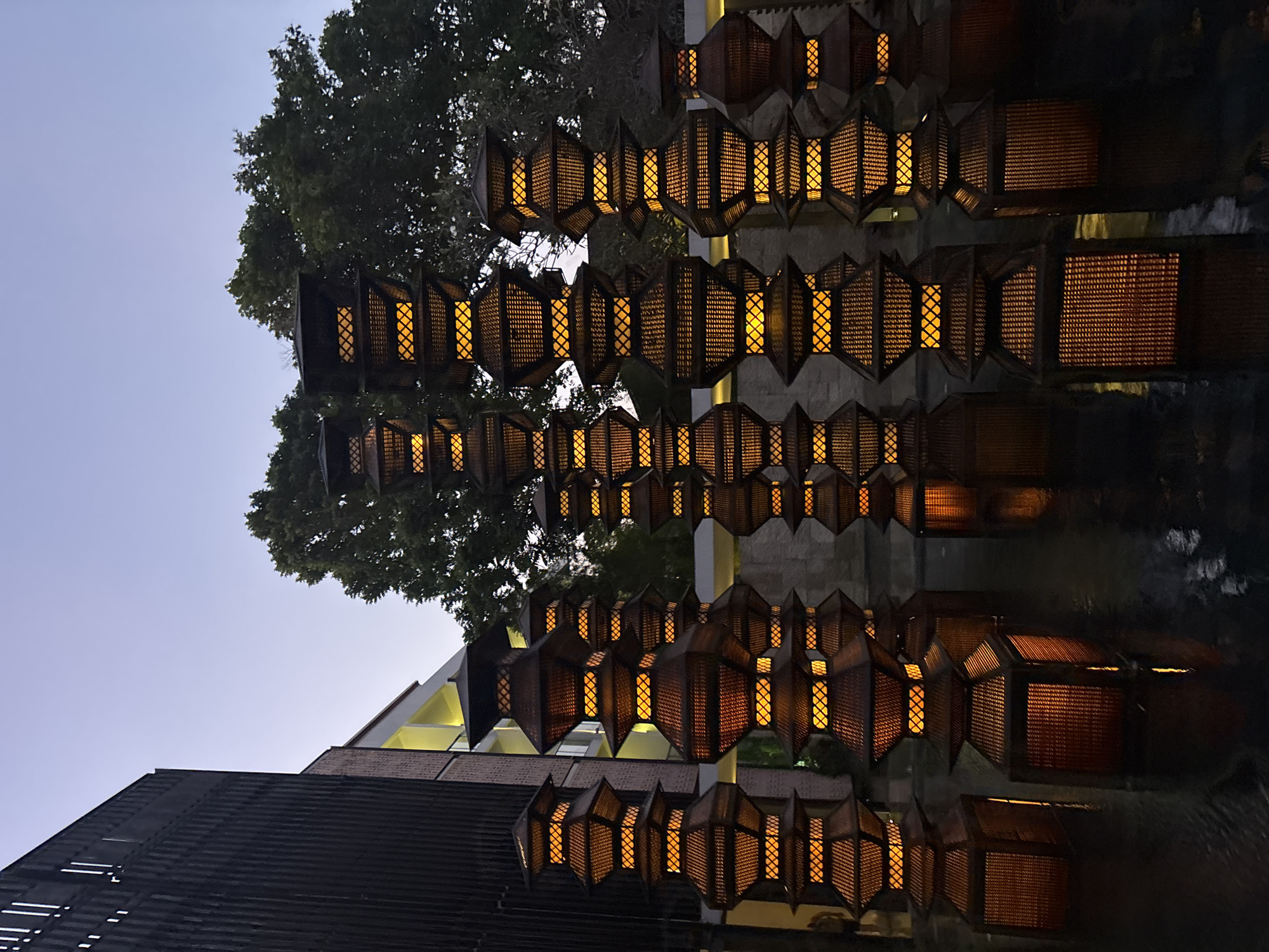 Evening at a design-forward hotel in Kuta, Bali