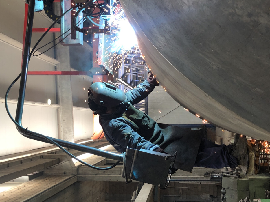 Industrial welding operations documented in Čeluga, Montenegro