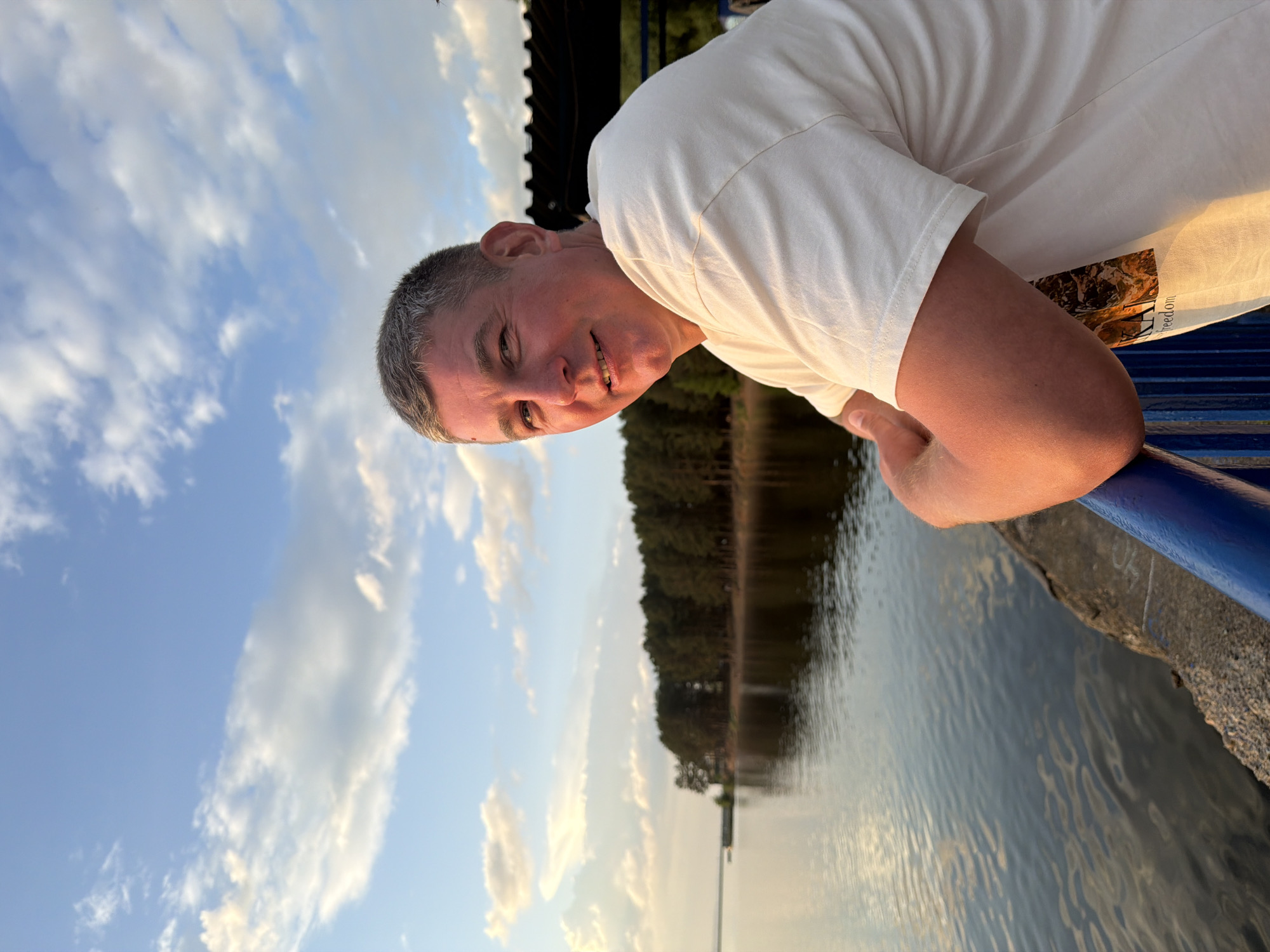 Families gather for sunset moments along Chaikovsky waterfront