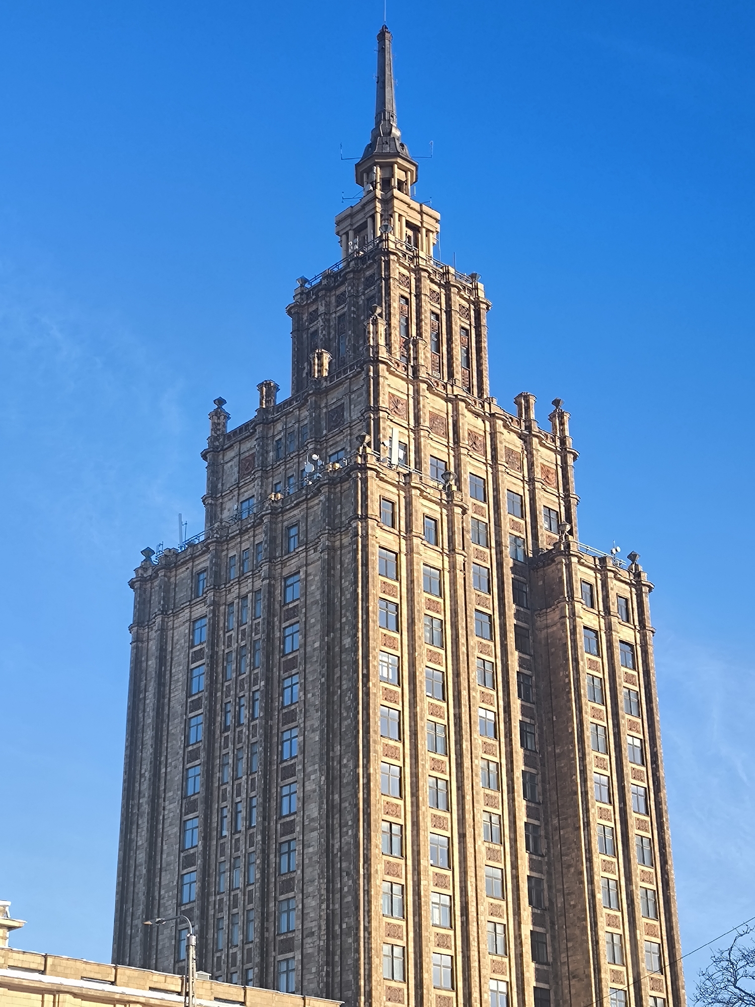 Latvian Academy of Sciences building observed in Riga