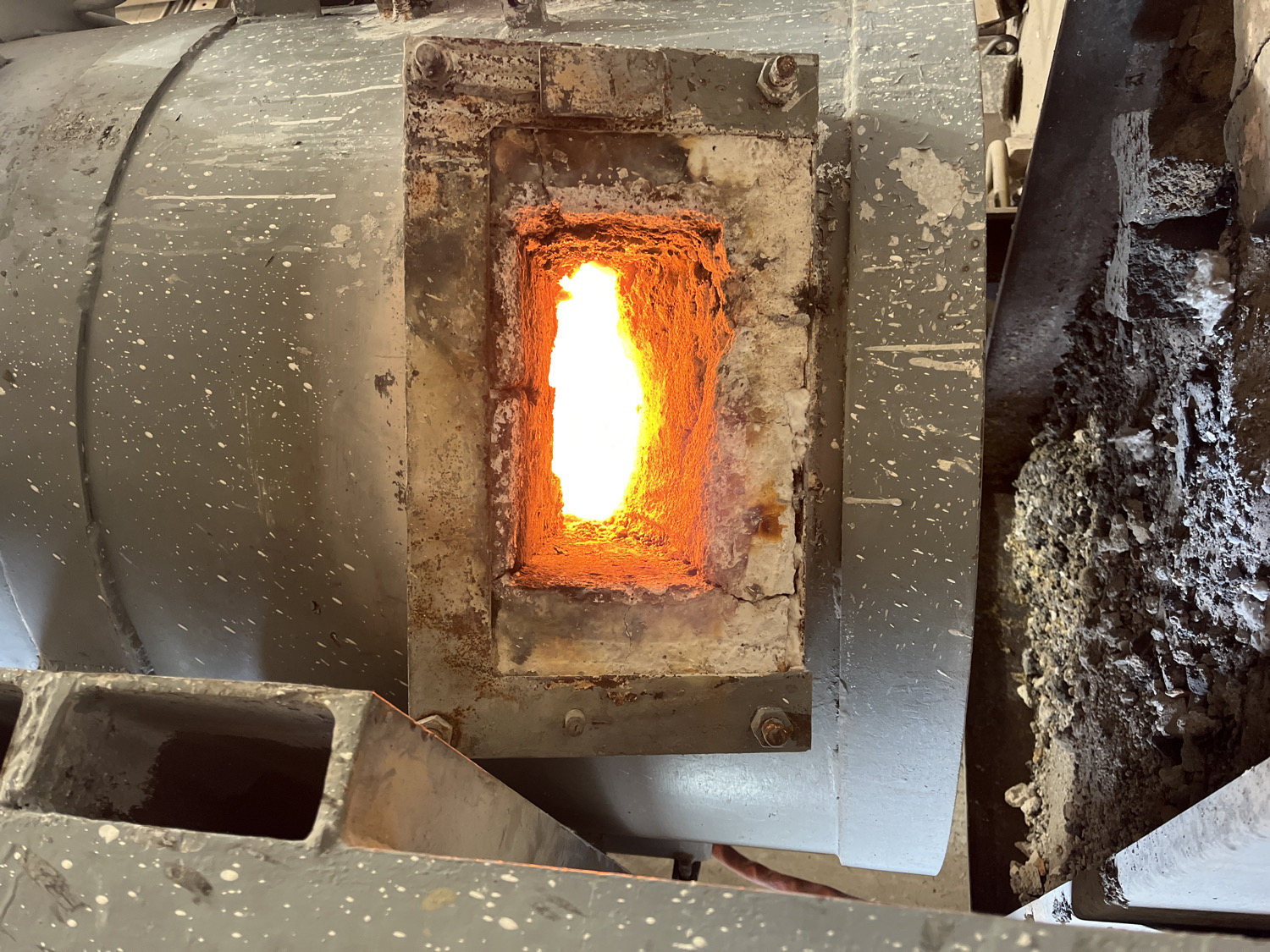 Industrial furnace operates at high temperatures in French facility