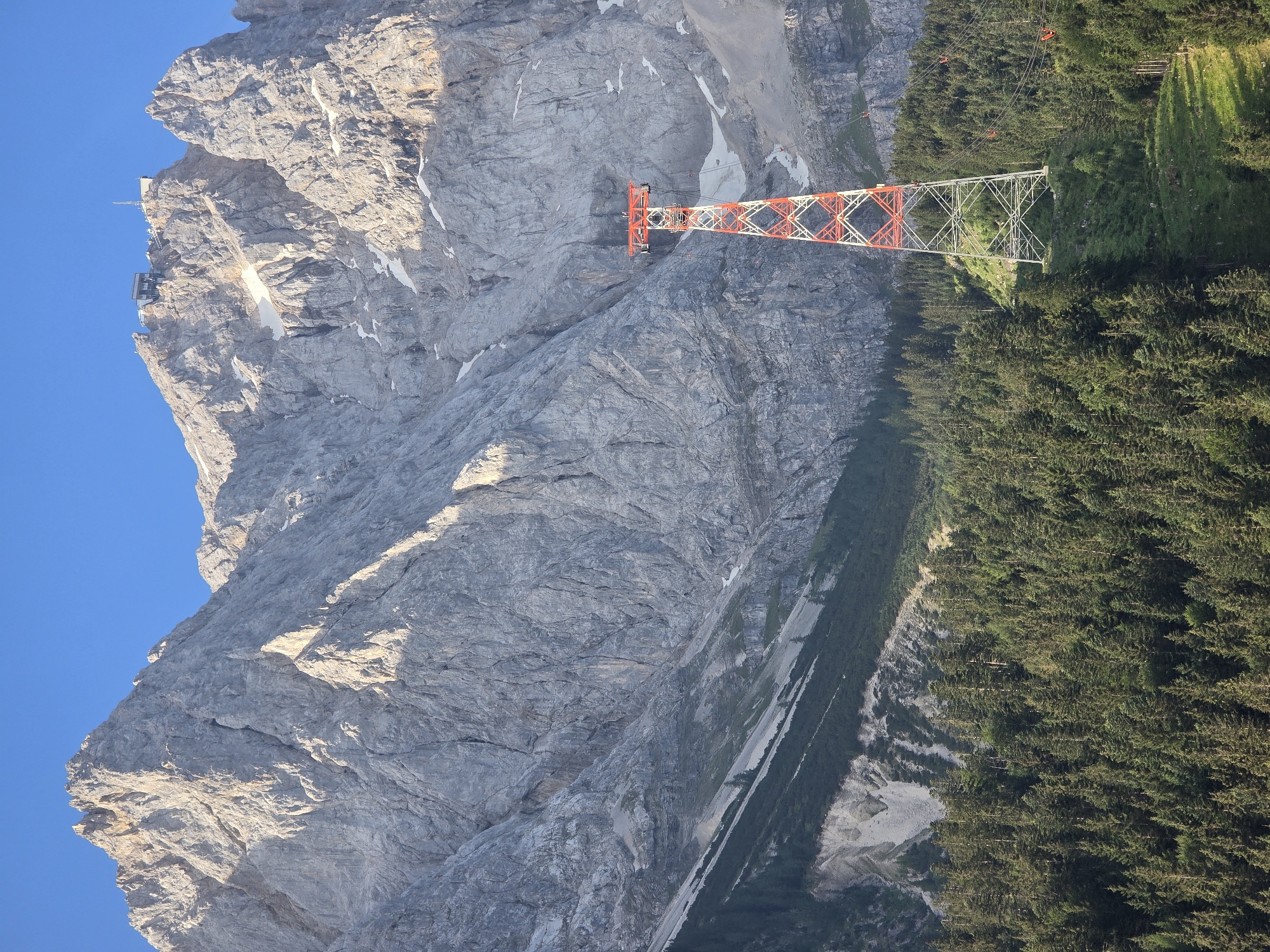 Clear morning at the Zugspitze cable car base, Grainau