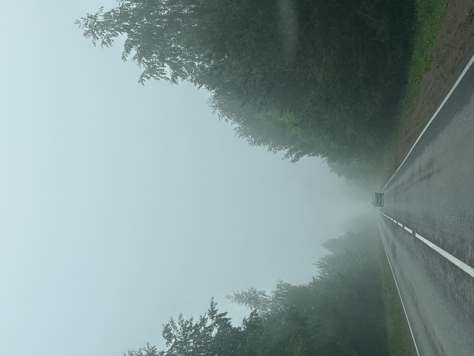 Dense fog reduces visibility on Chaikovsky roads early morning