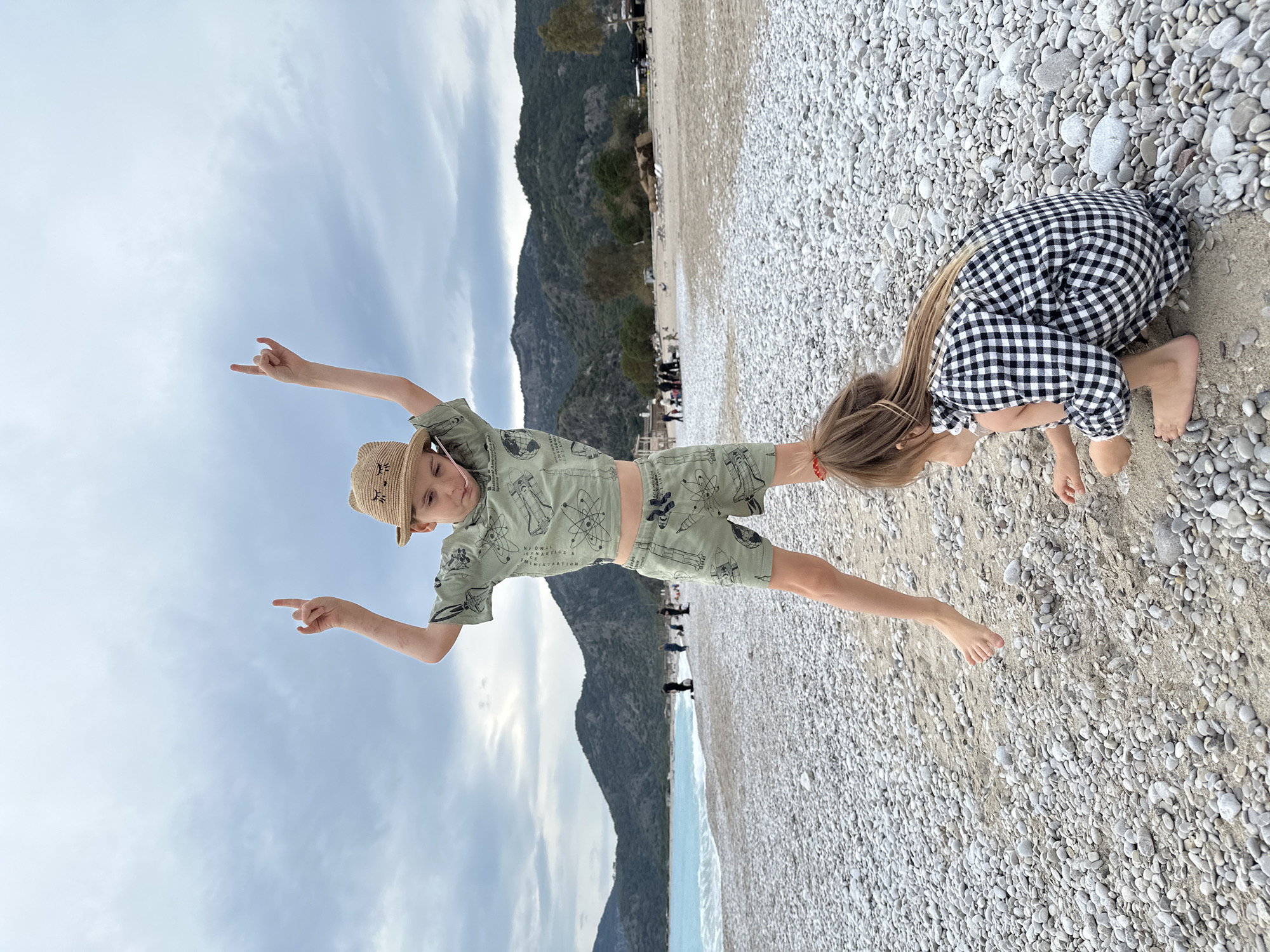 Family enjoys afternoon beach time in Fethiye, Turkey