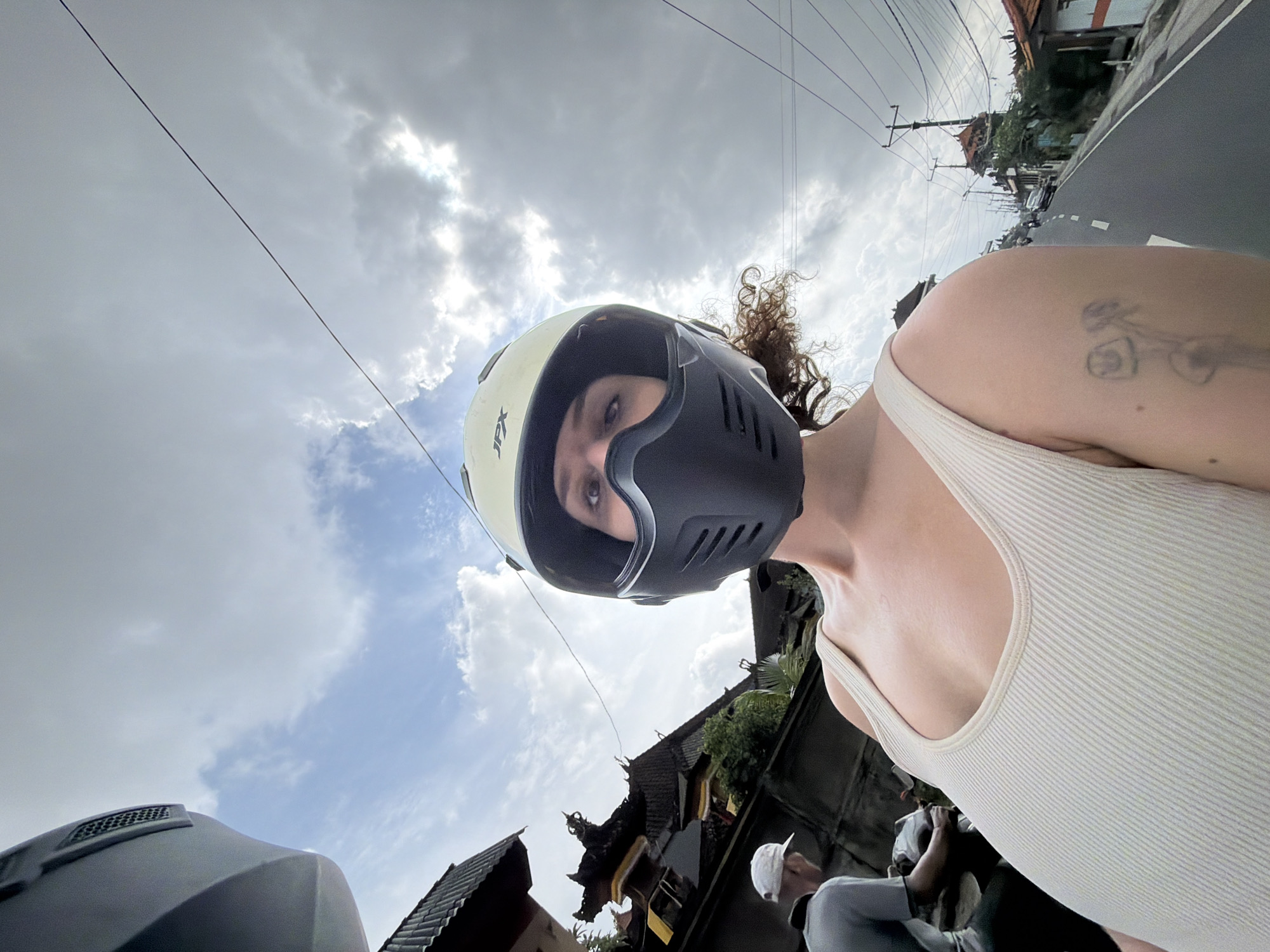 Early morning motorcycle ride documented in Mengwi, Indonesia