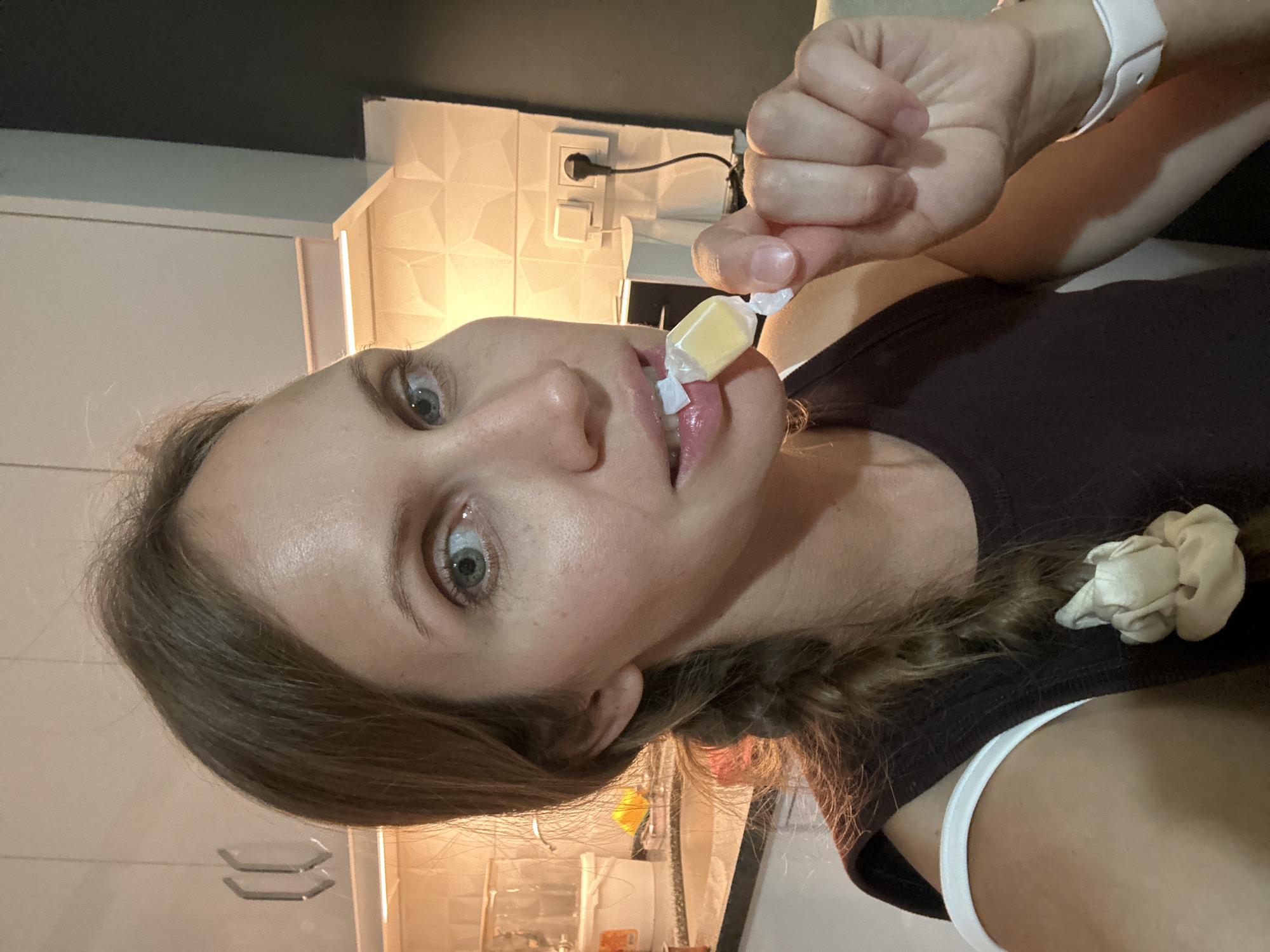 Candy break in a Fethiye kitchen, tagged #CurrentState