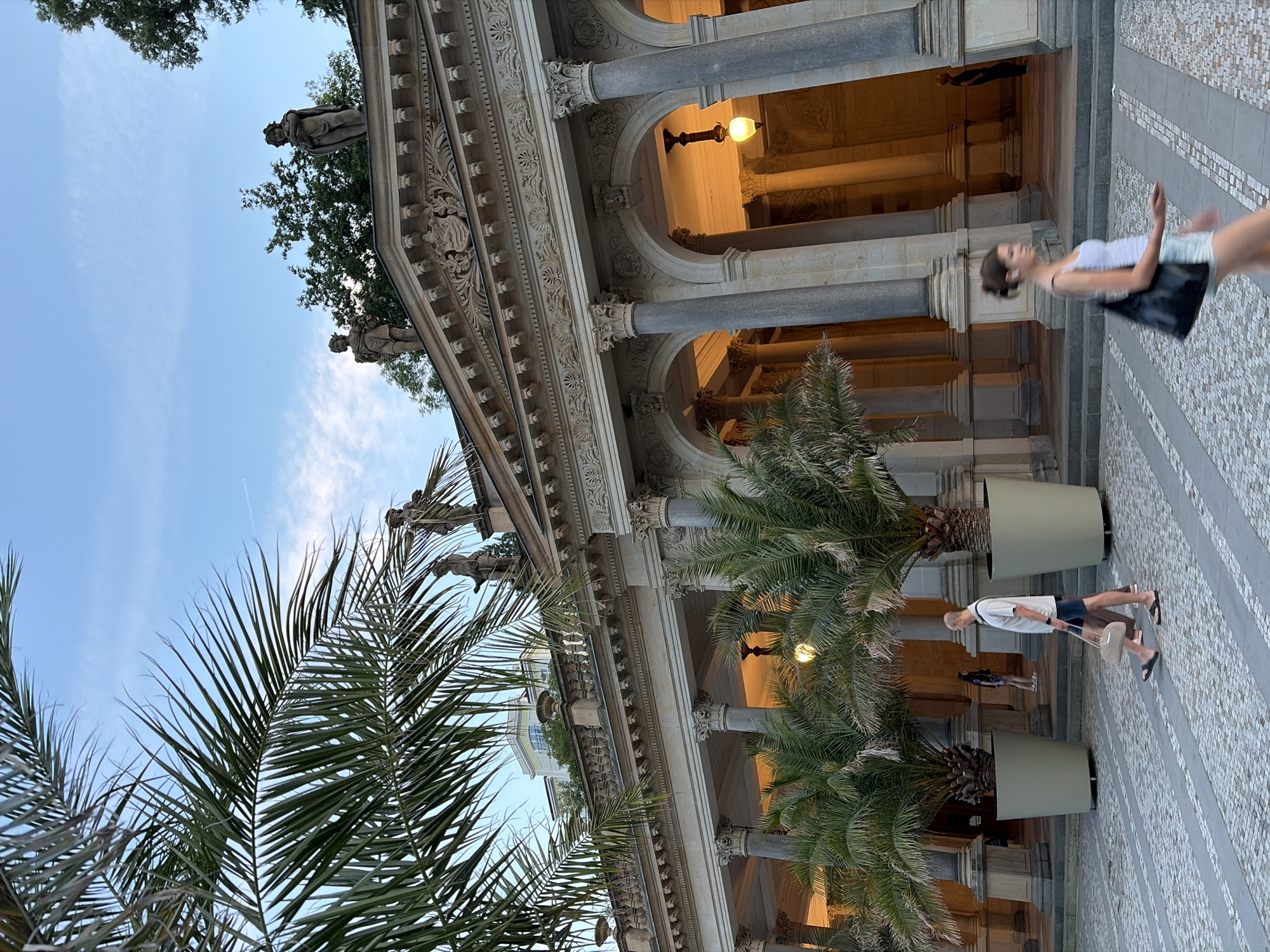 Evening stroll along Karlovy Vary's historic colonnade and river promenade