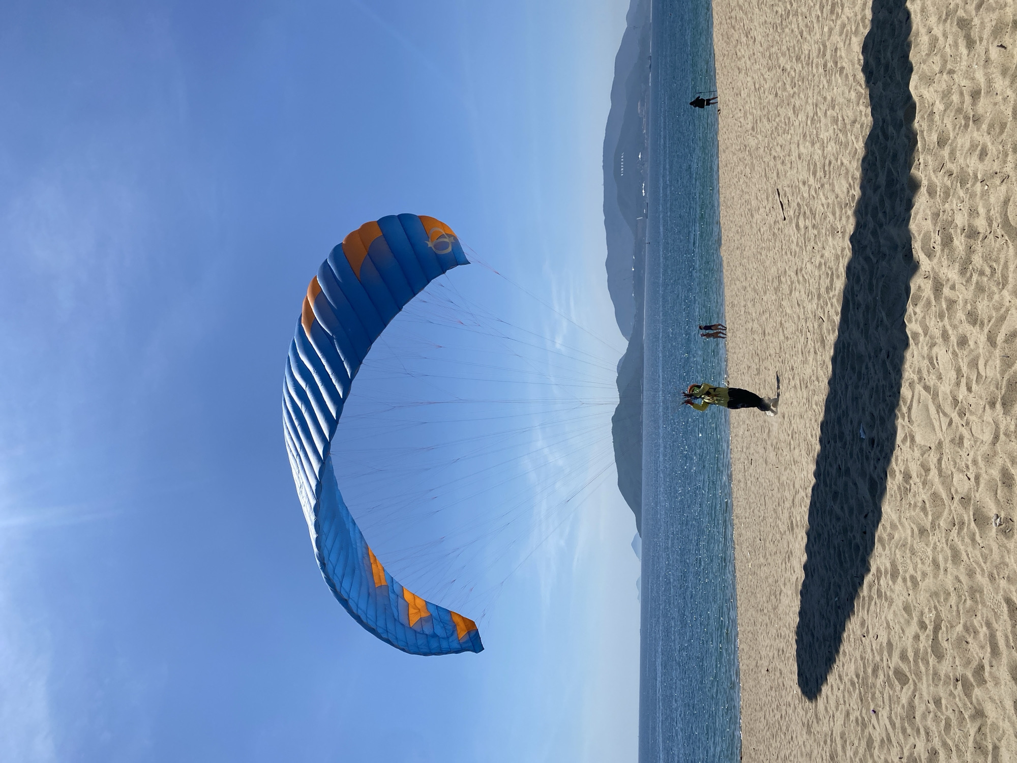 Paragliding launch on a sunny Nha Trang beach