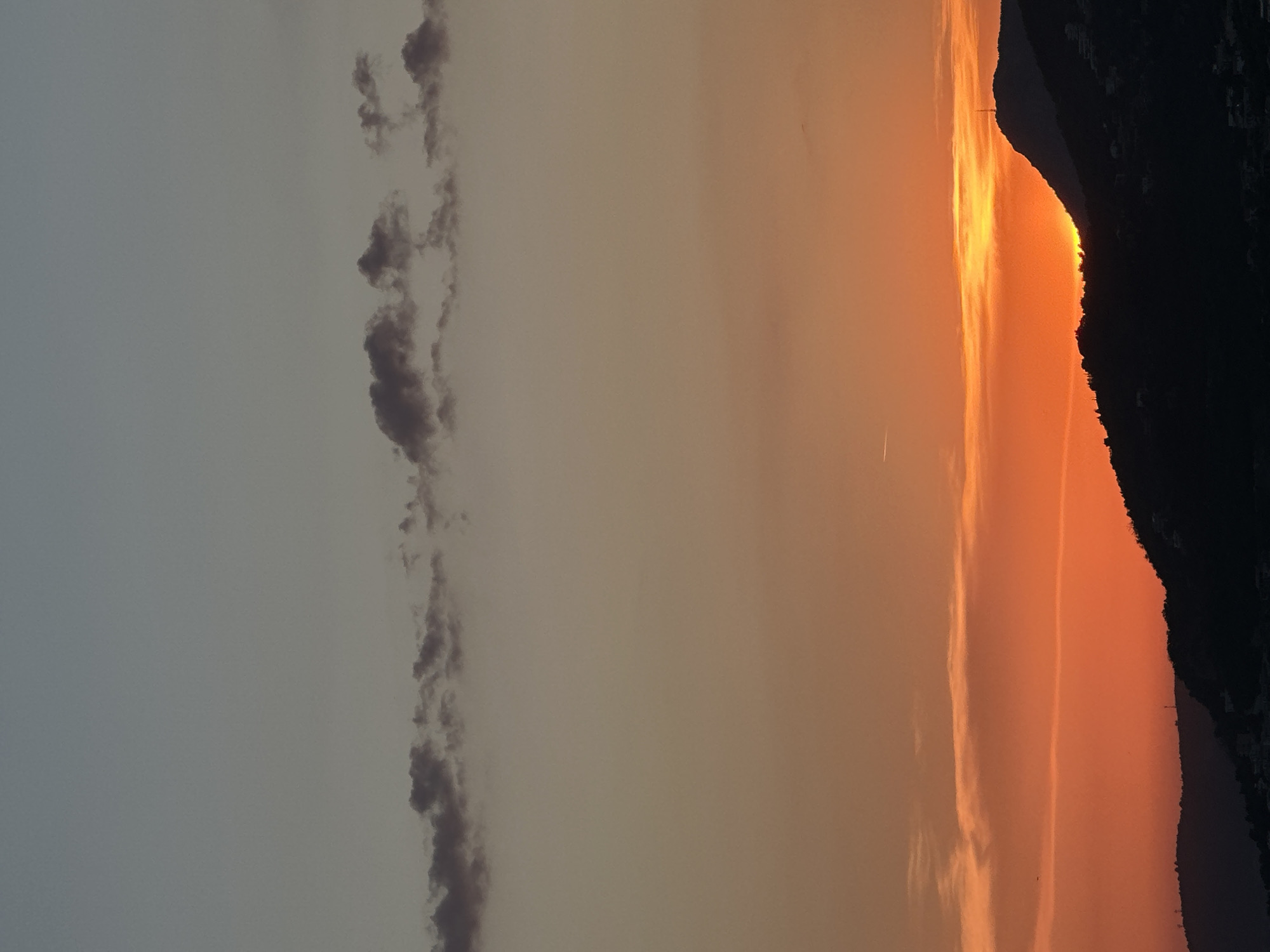 Sunset documented over Adriatic coast in Montenegro countryside