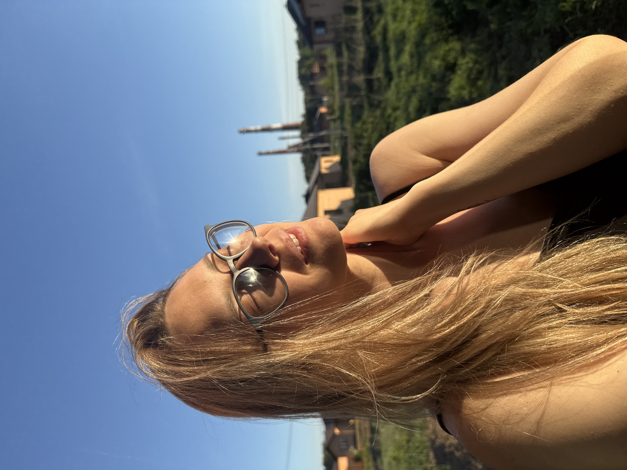 Woman photographed in outdoor portraits around Chaikovsky, Russia