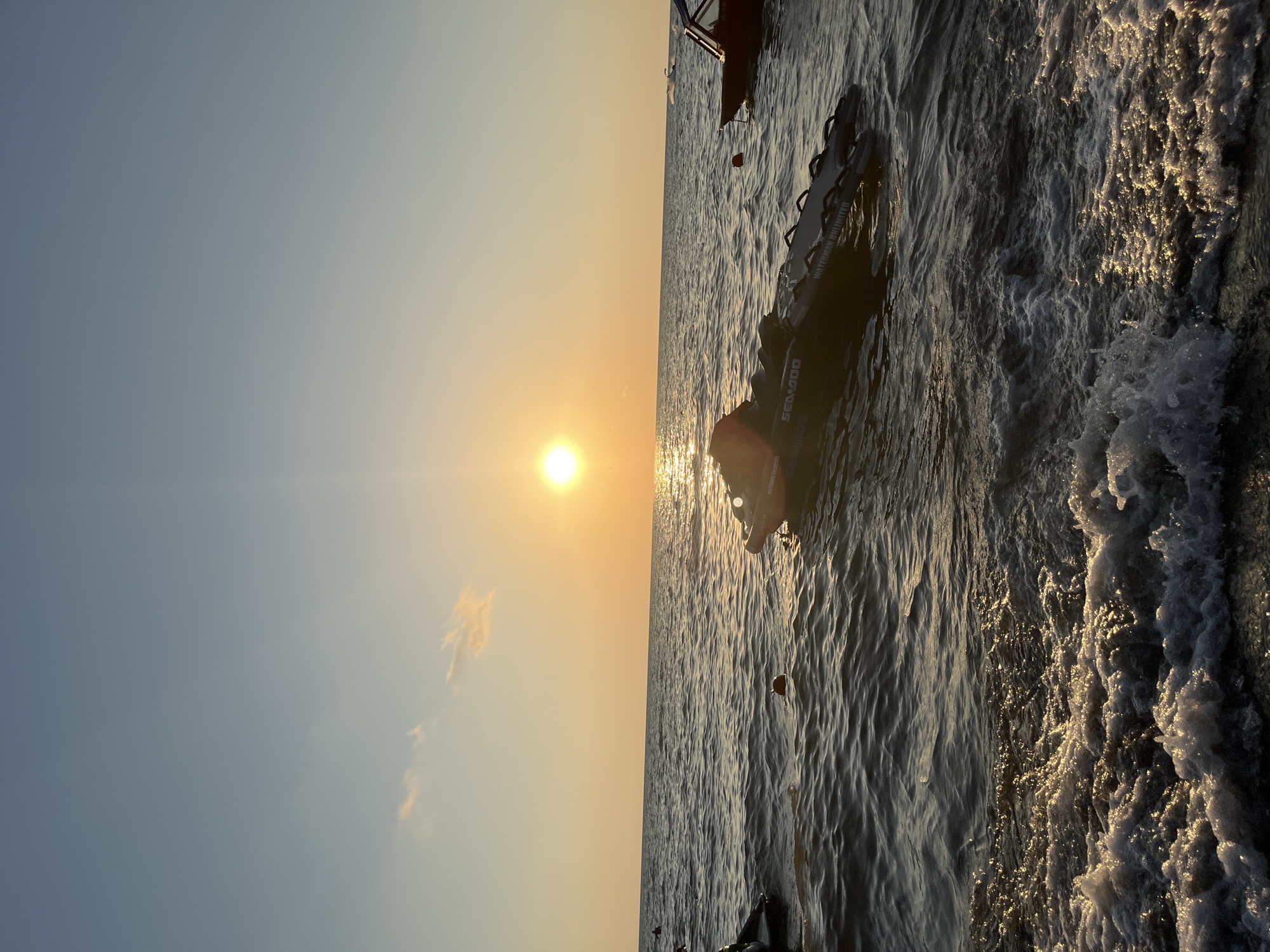 Golden hour on the Black Sea coast at Ureki, Georgia