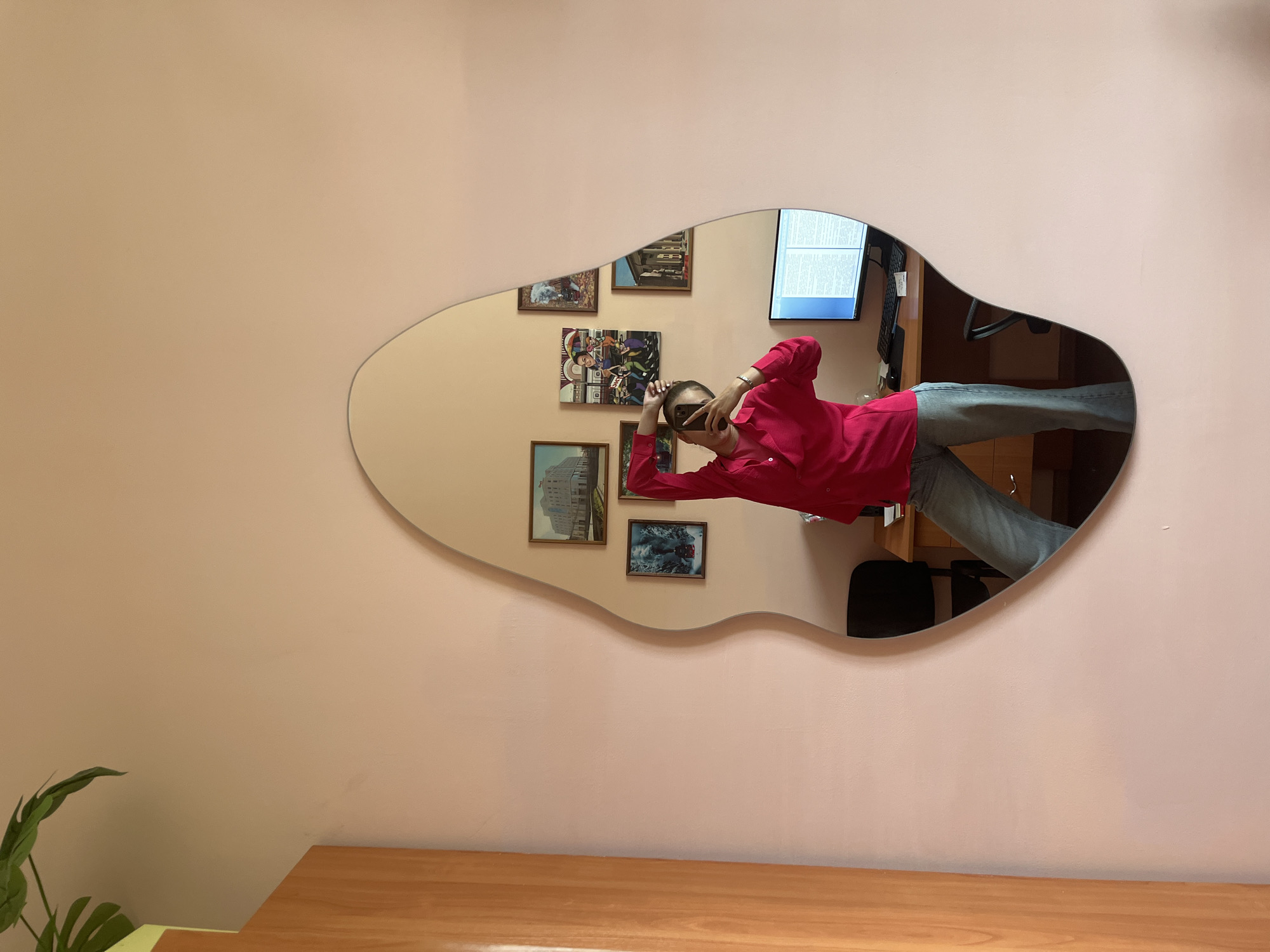Selfies and desk shots from an office space in Novoaltaysk