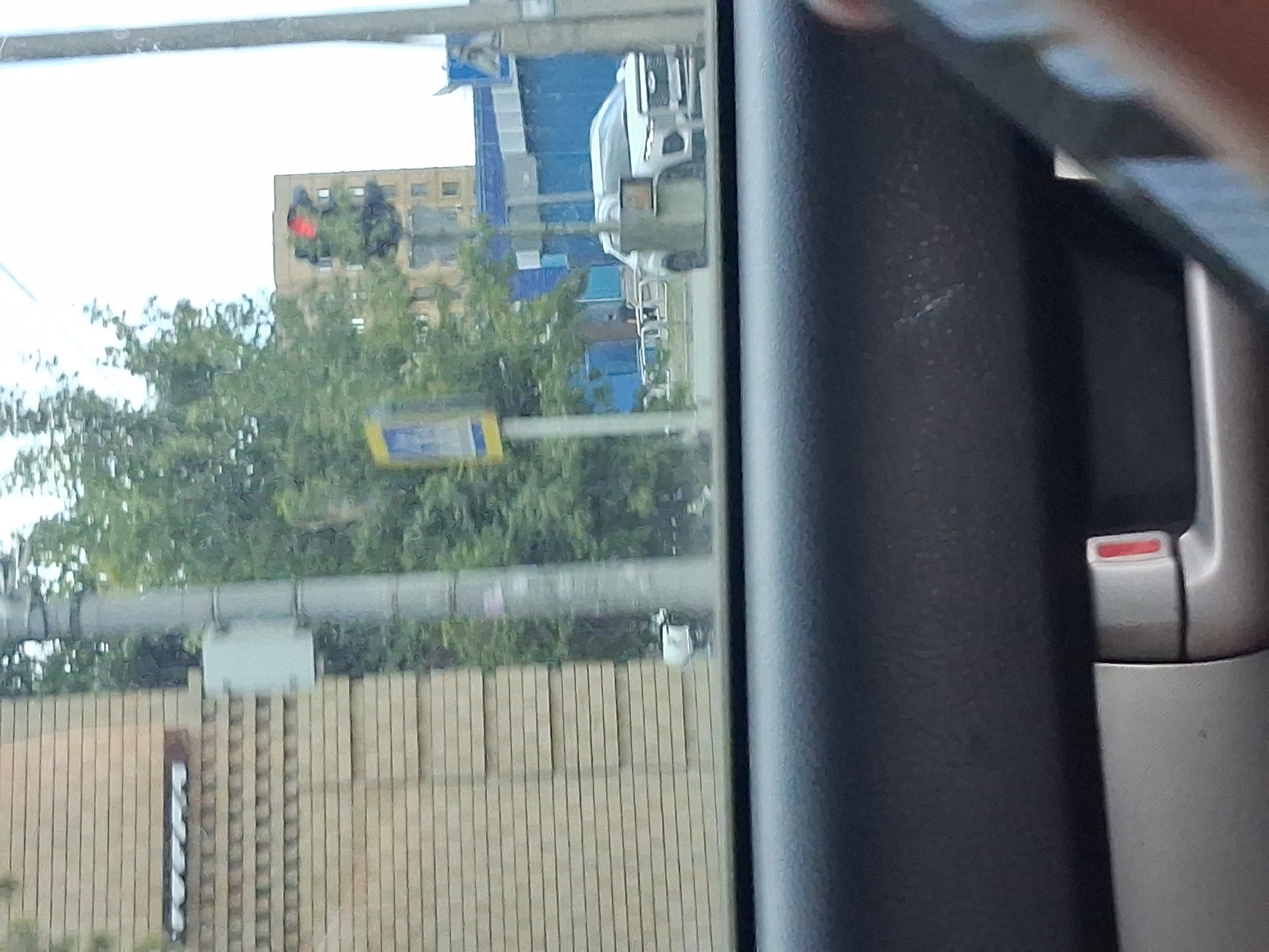 Street-level views from a moving car in Semey, Kazakhstan