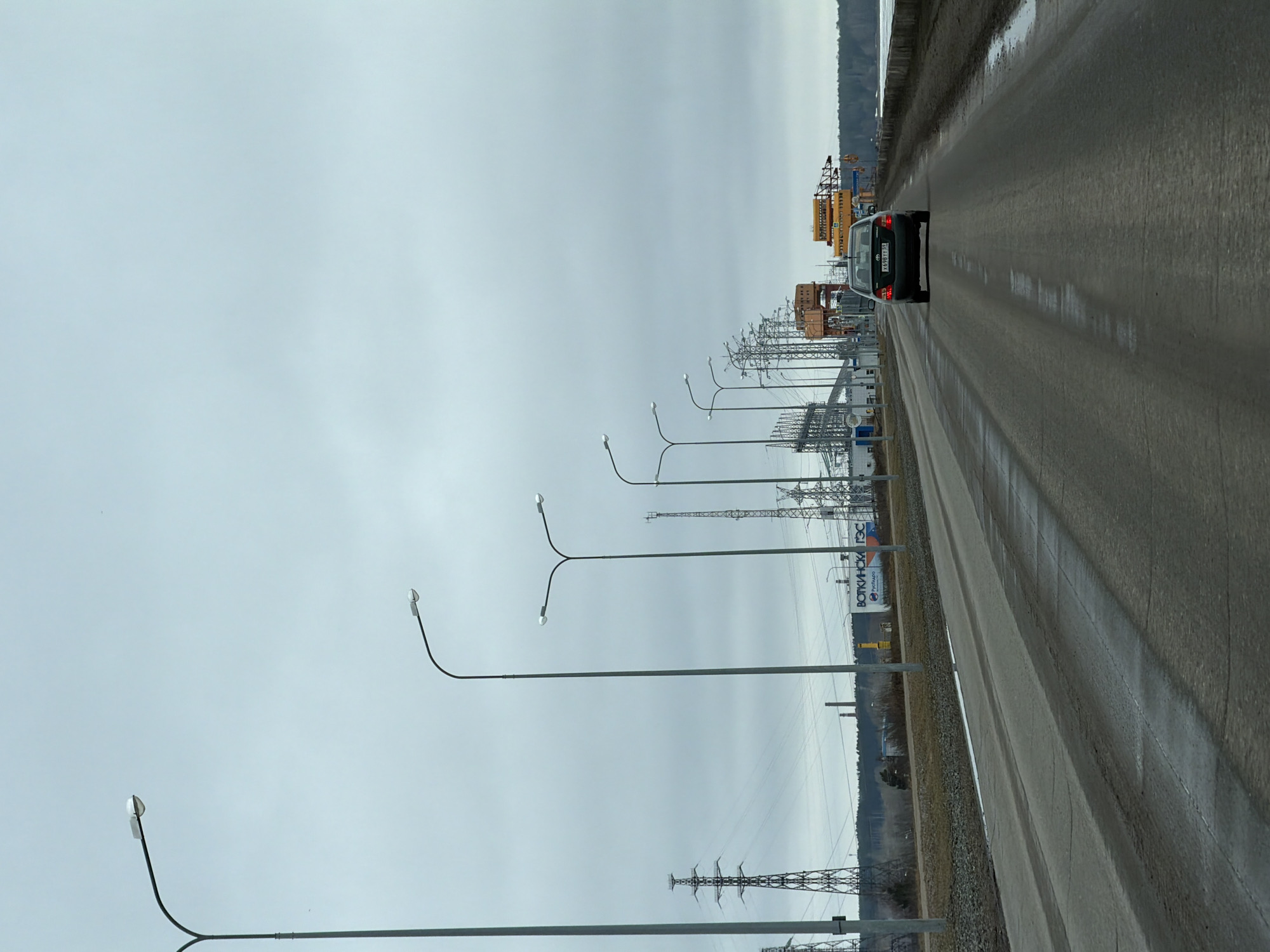 Wet roads, misty conditions observed in Chaikovsky, Russia