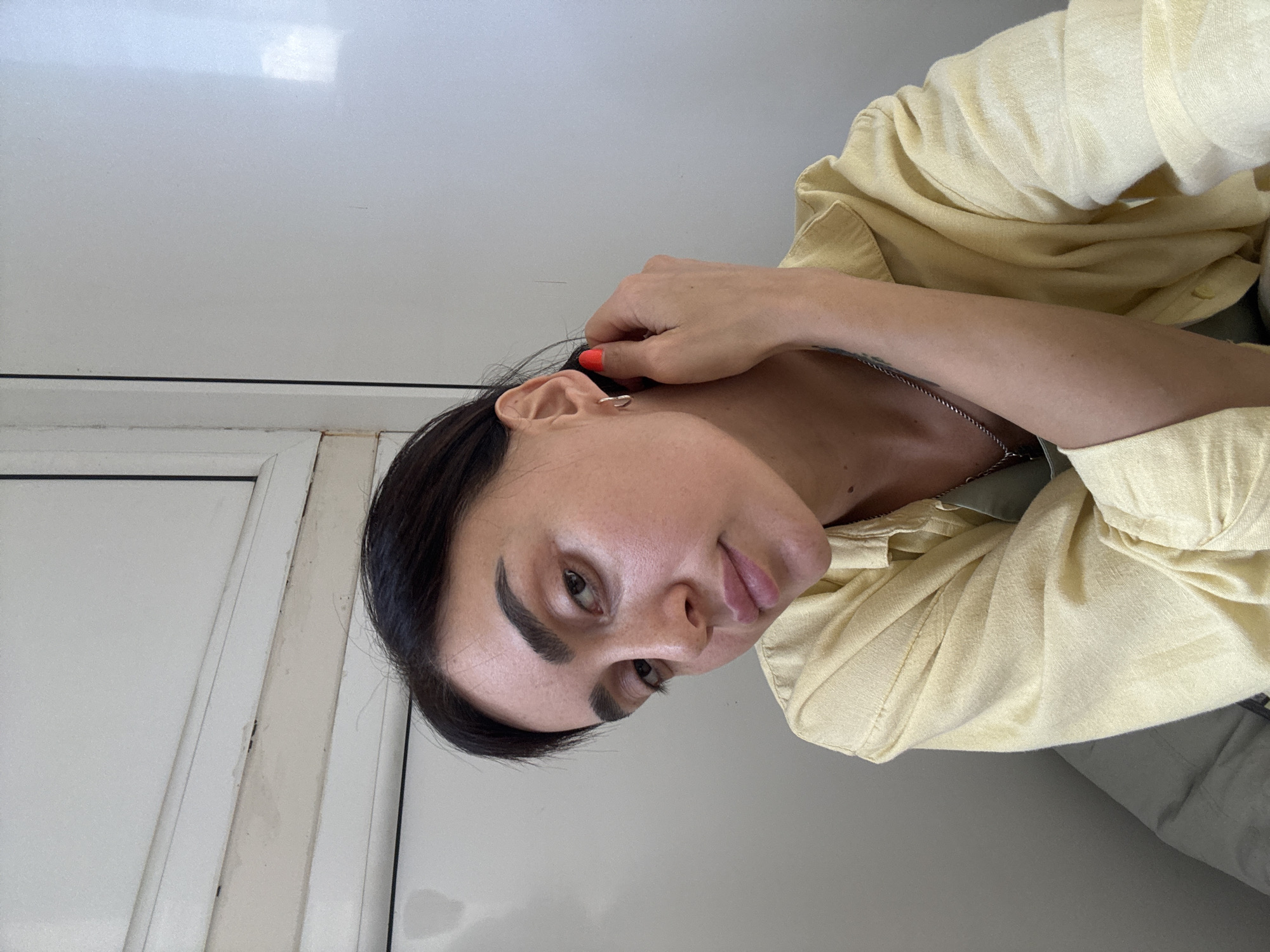 Casual morning at a Tbilisi workspace, selfies and sticky notes