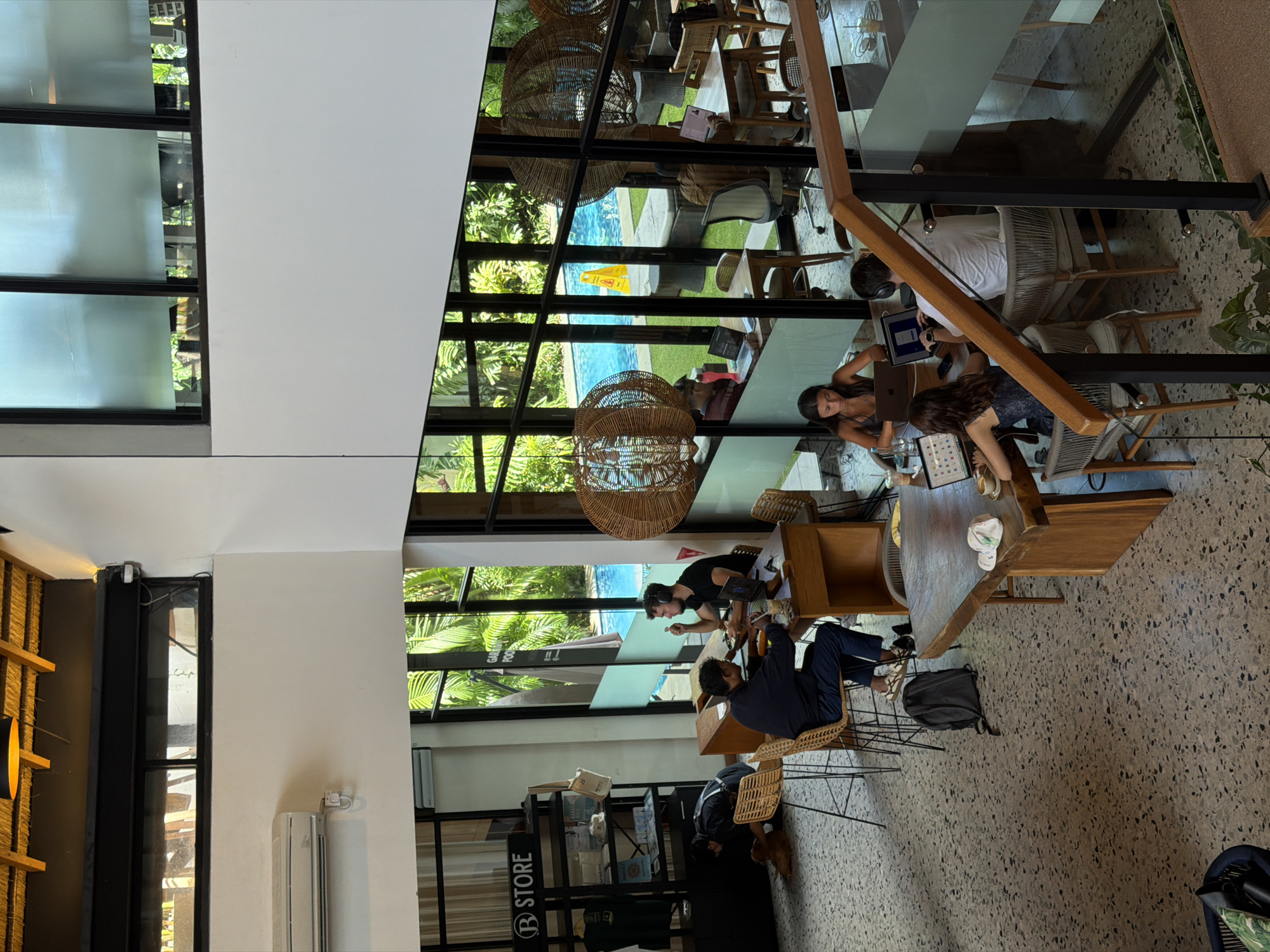 Morning routine at North Kuta co-working café with dogs