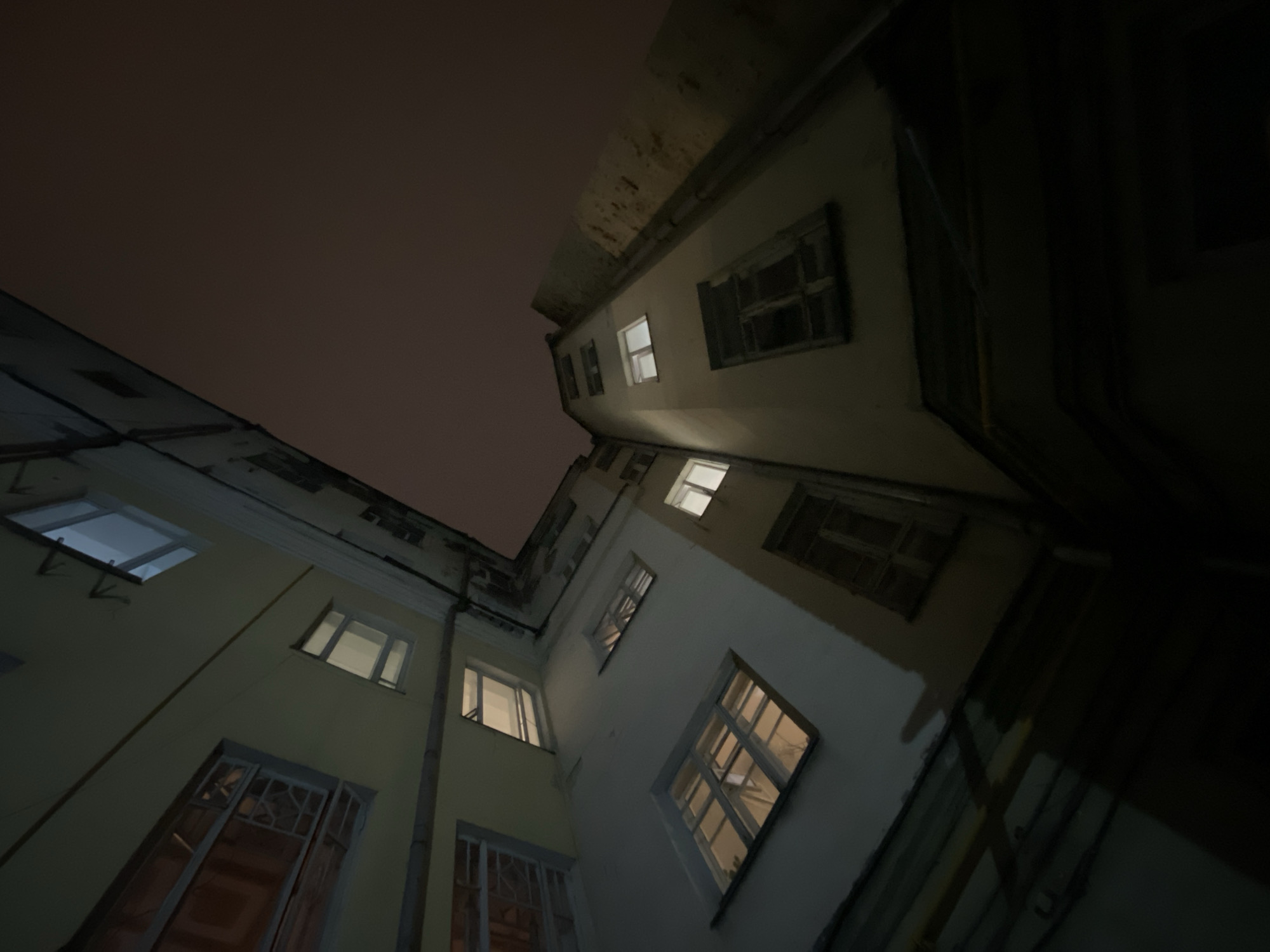 Lit window observed in Moscow building at night