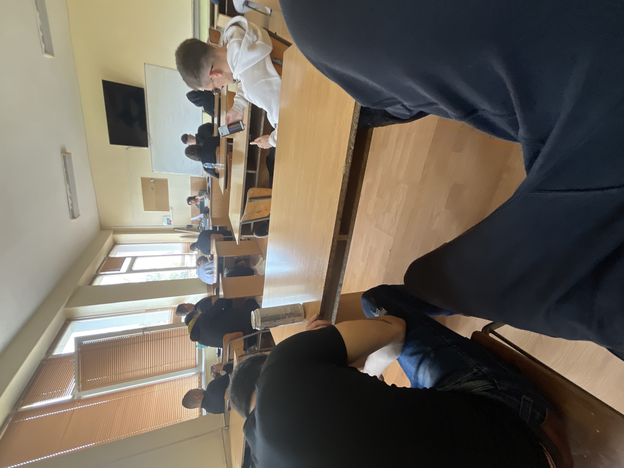 Students use phones during class in Shumen Bulgaria
