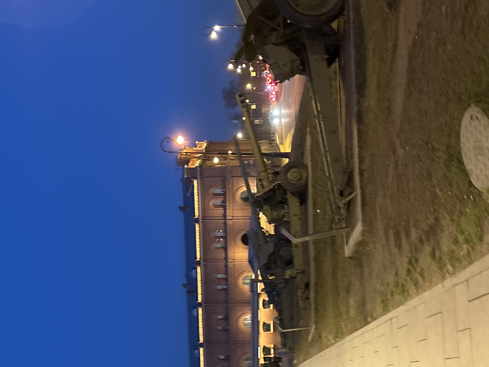 Saint Petersburg landmarks photographed at twilight