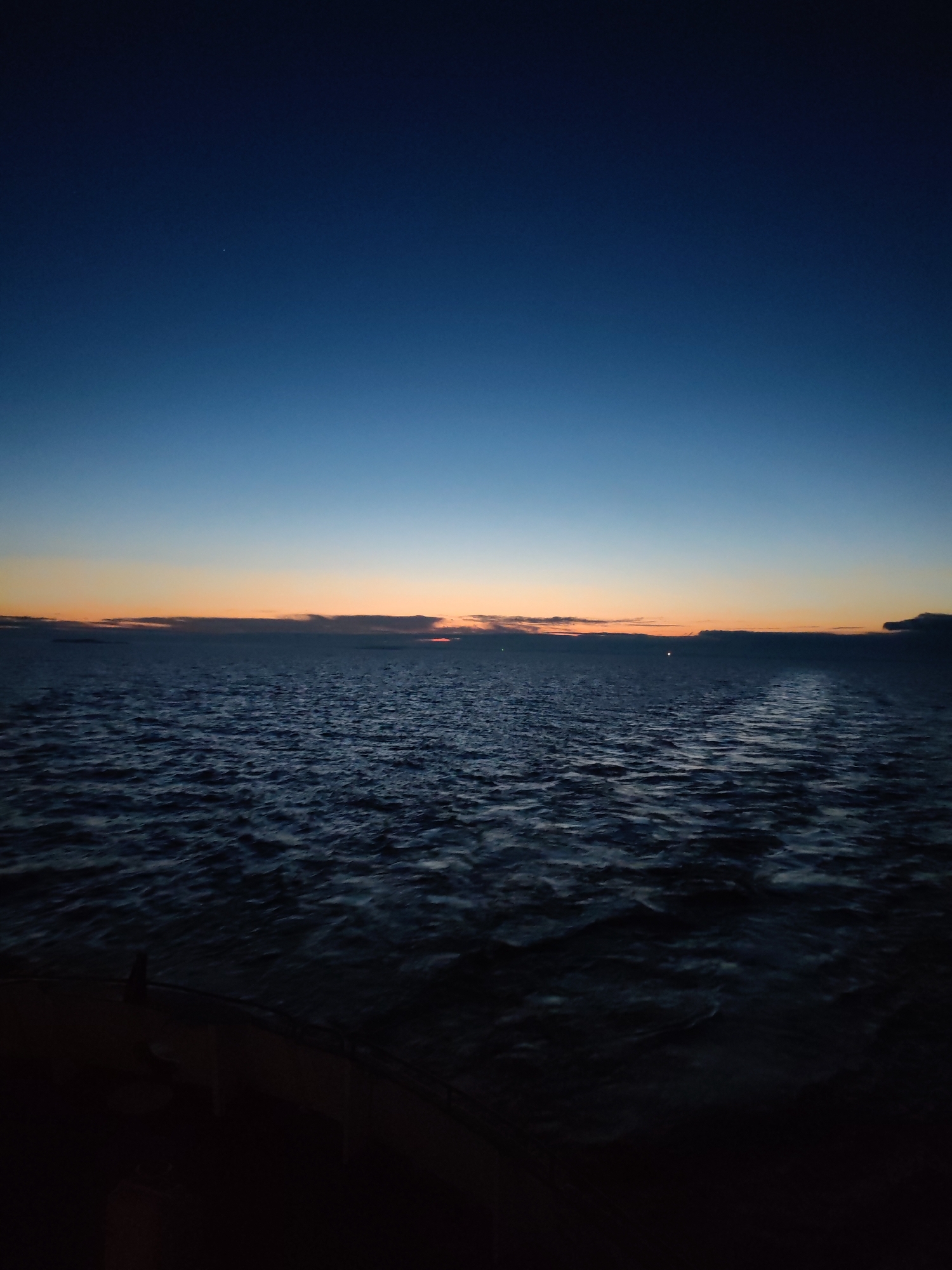 Sunset or sunrise photographed over Russian waters
