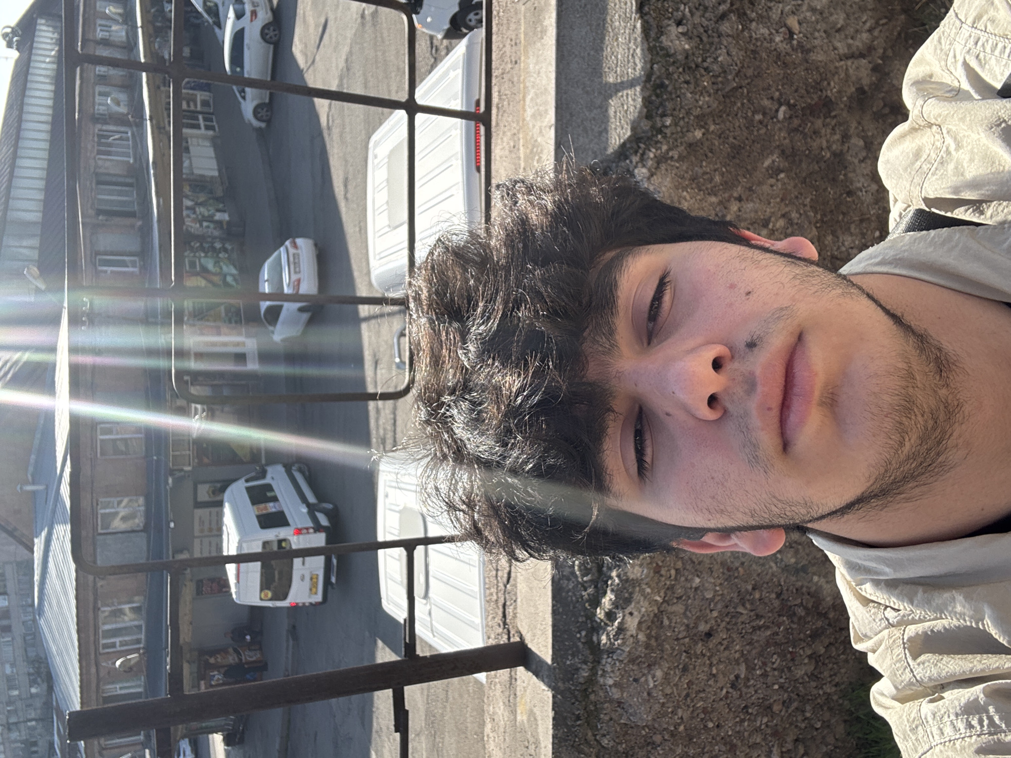 Young man takes early morning selfie in Yerevan