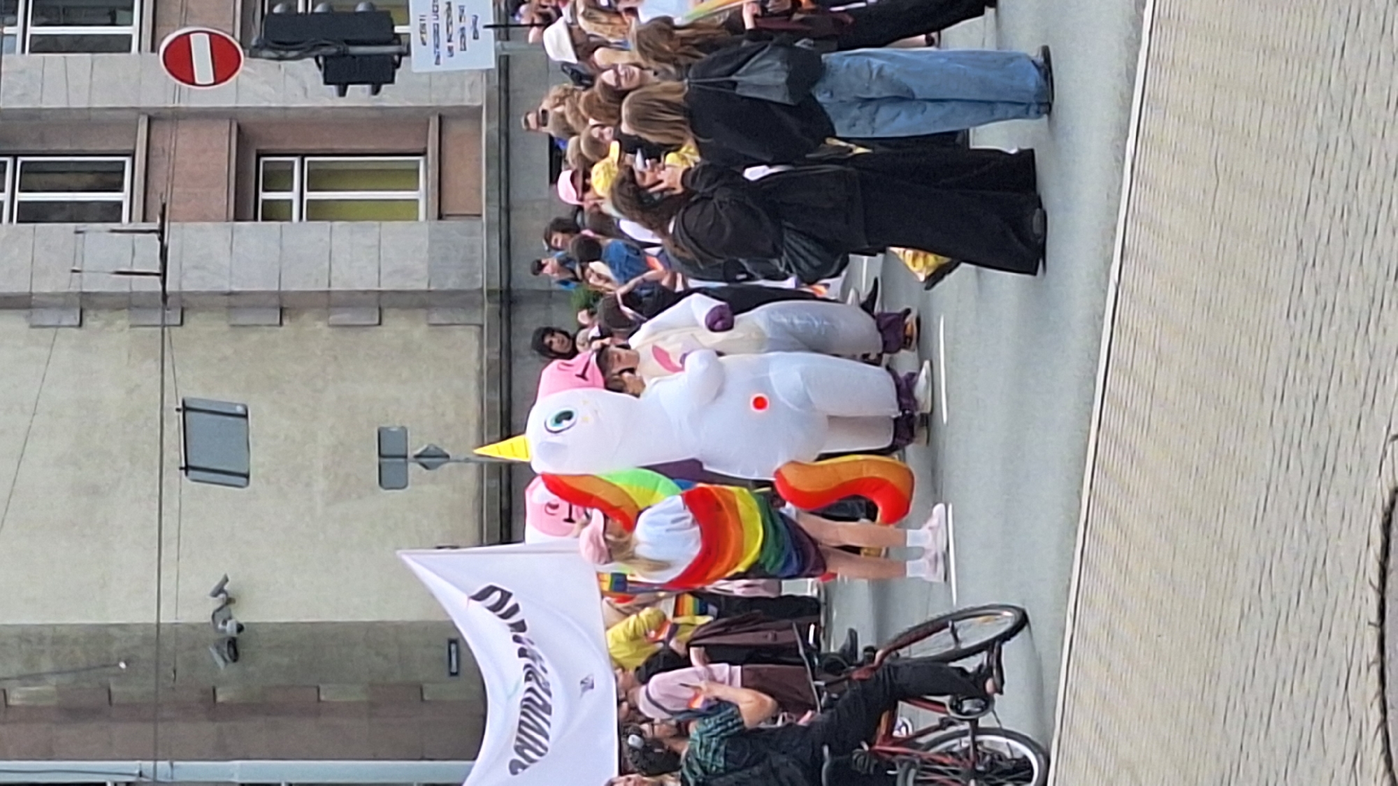Pride demonstration held in Riga, Latvia near government building