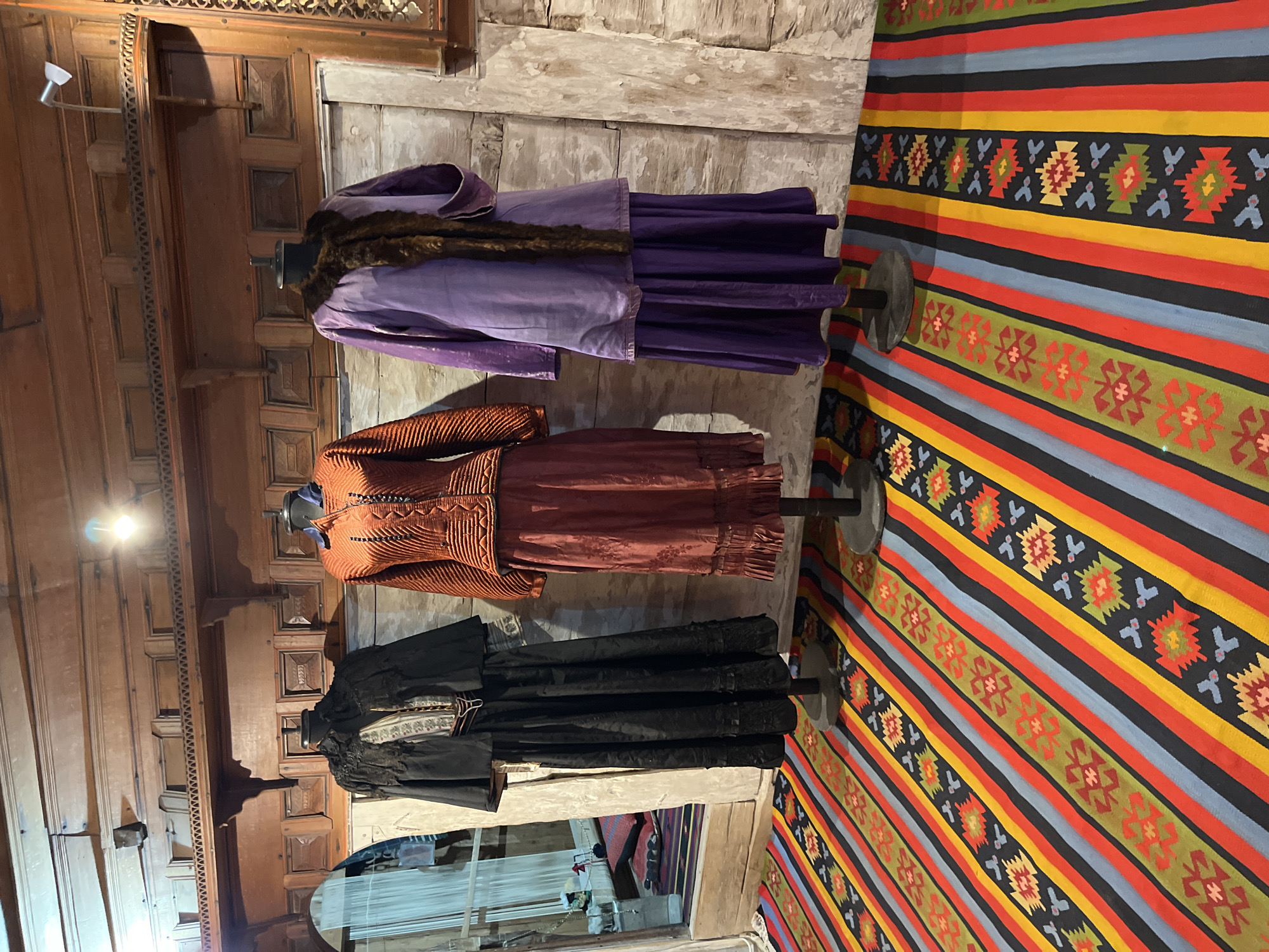 Inside Zheravna's historic ethnographic complex, July morning