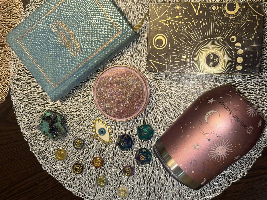 Divination session documented in Yerevan with tarot cards, crystals