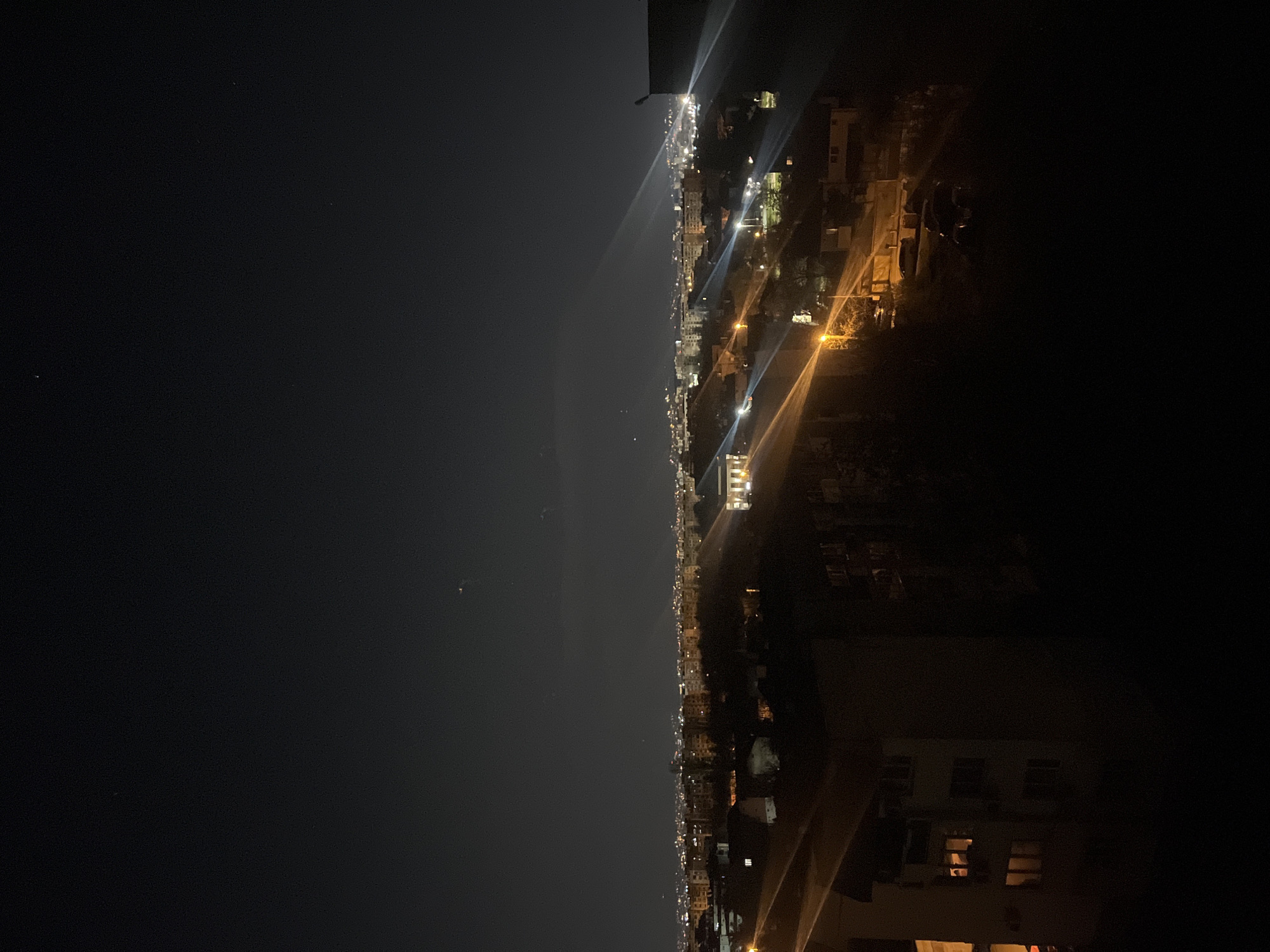 Sofia nighttime cityscape captured from elevated viewpoints