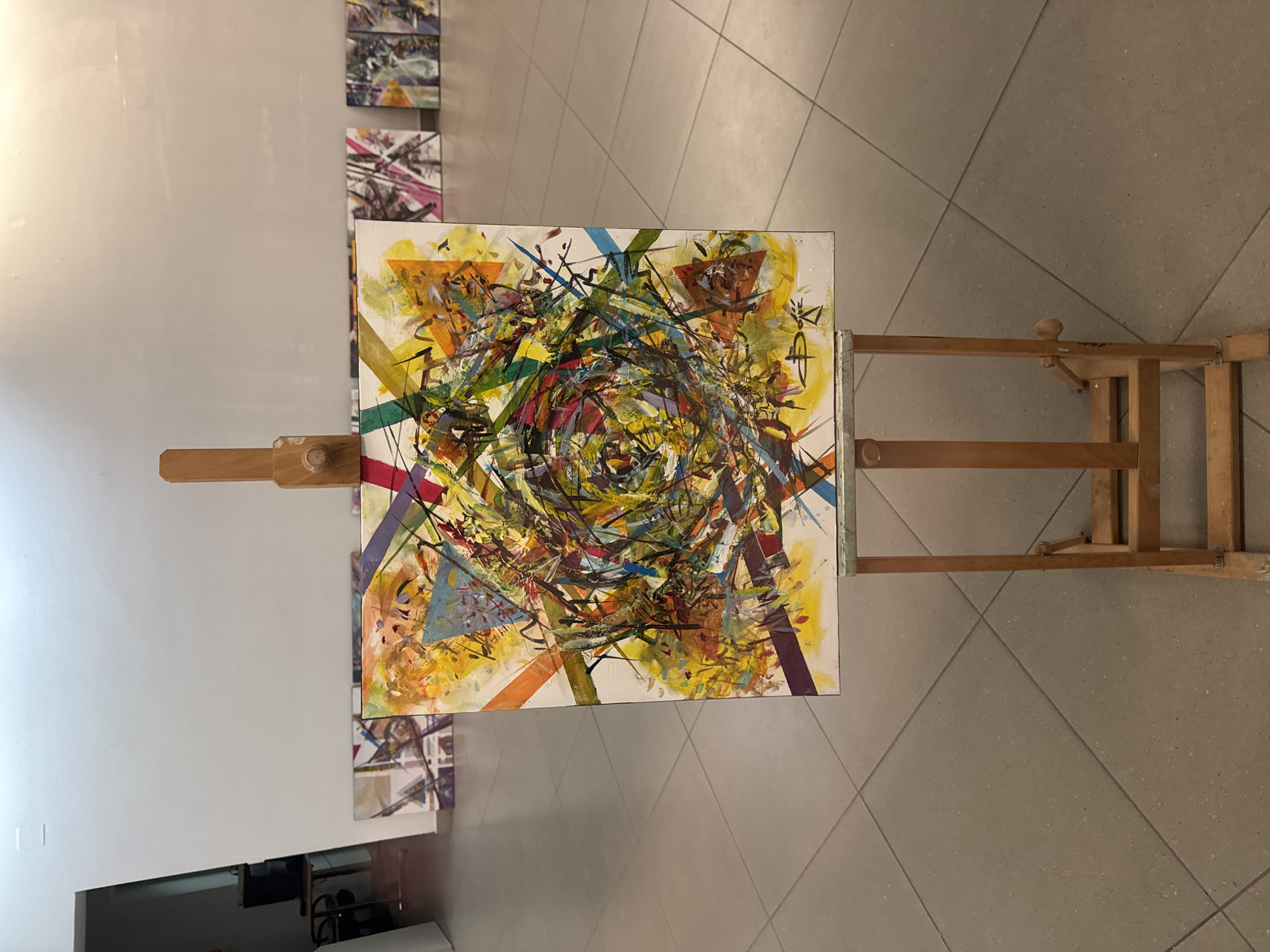 Artist's living space captures painting and guitar in Novi Sad