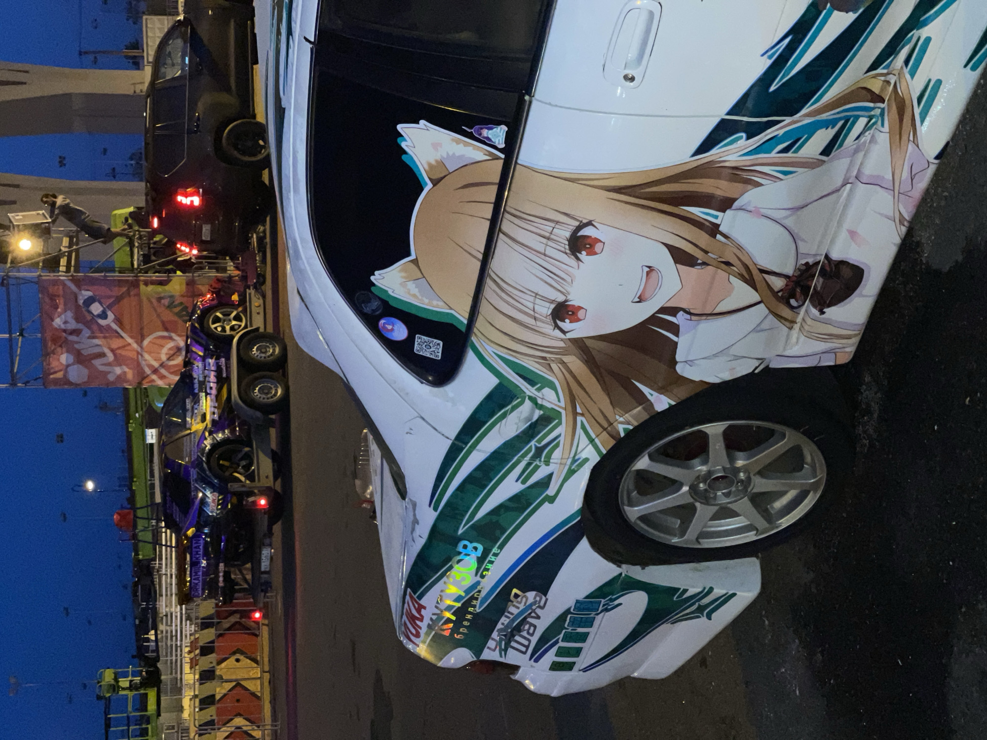 Drift car meetup near Gazprom Arena, anime wraps and race builds