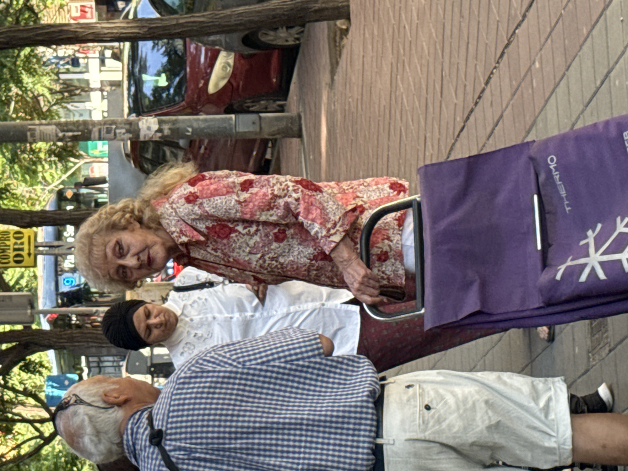 Morning market scenes with elderly shoppers and vendors documented