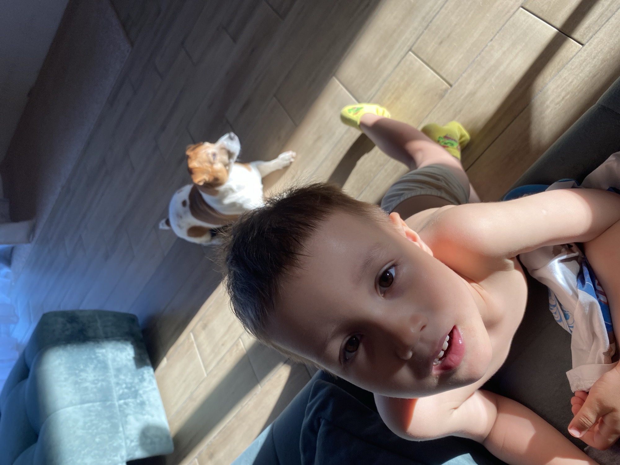 Family life unfolds across afternoon in Chaikovsky, Russia
