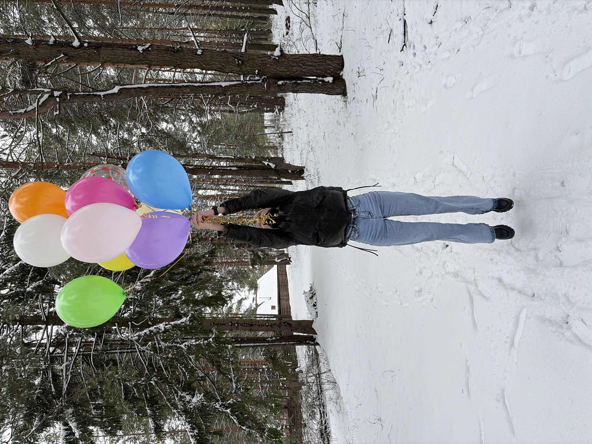 Balloons and Easter treats mark spring celebration in snowy Russia