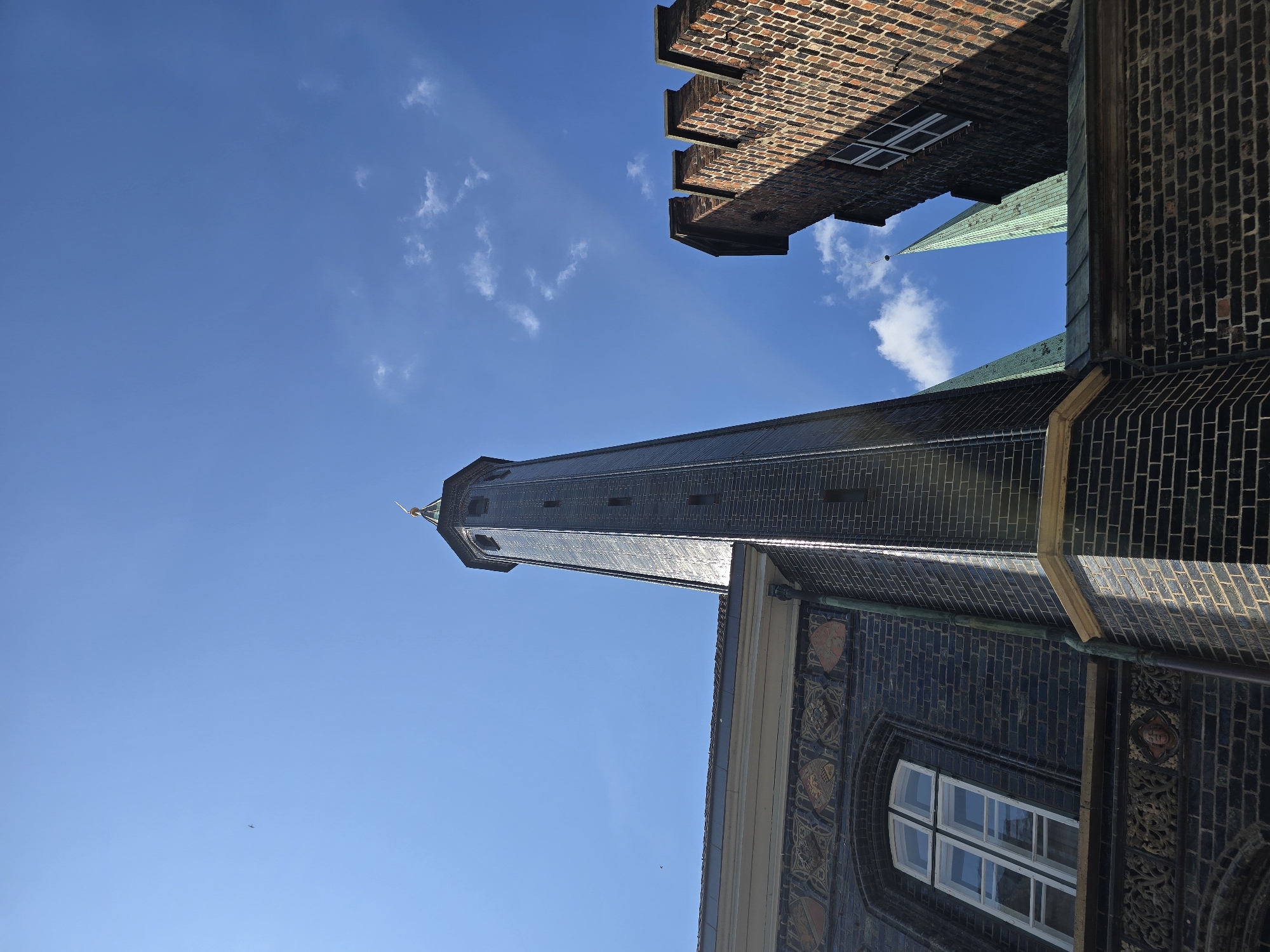 Lübeck's medieval city center on a busy summer morning