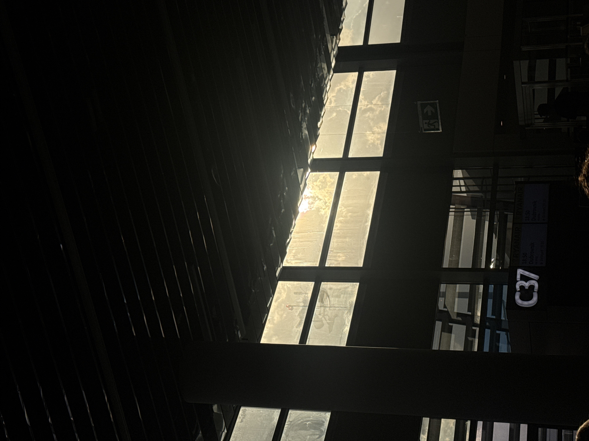 Passengers document routine departure activities at Vienna International Airport