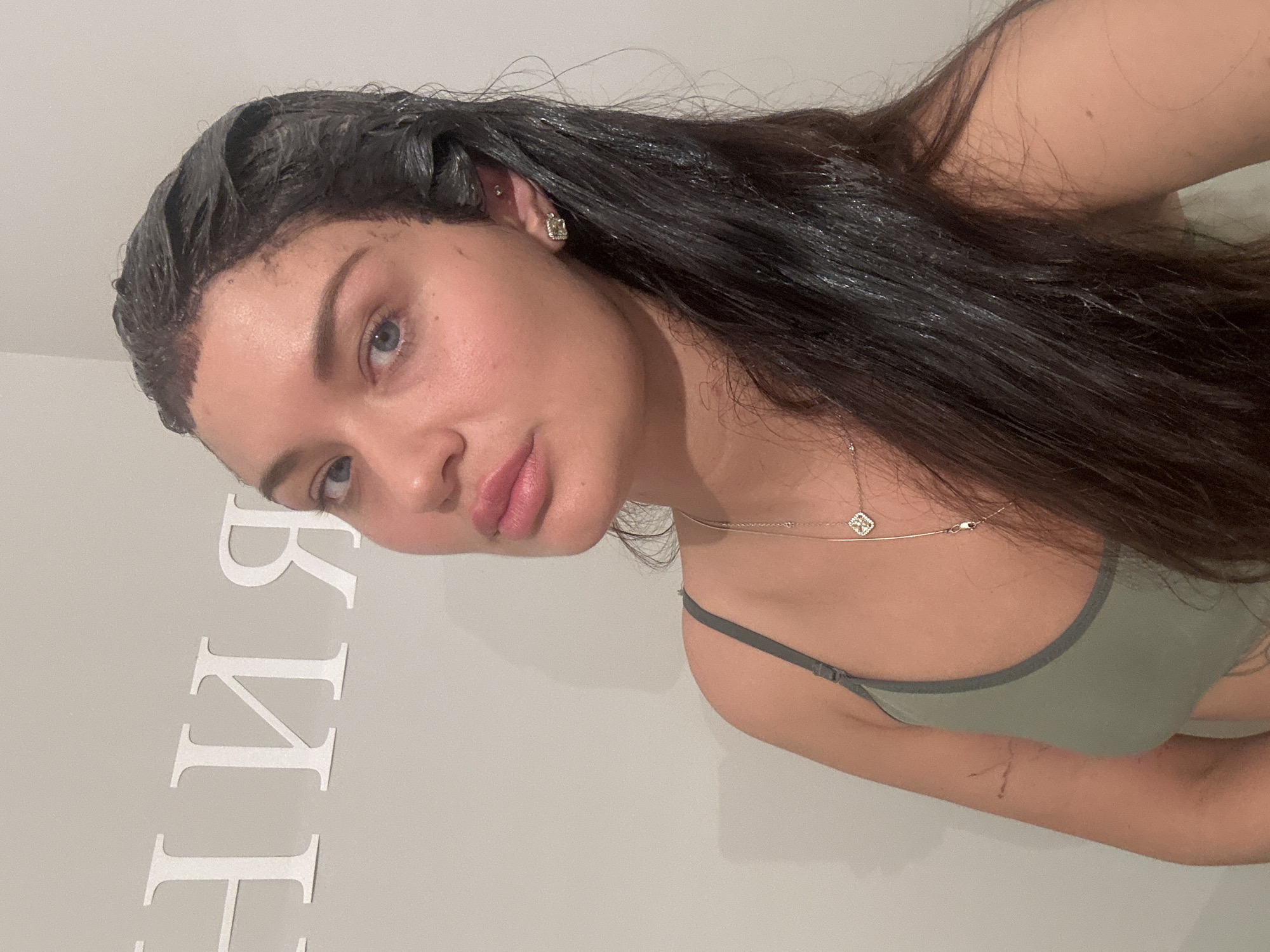 Woman takes bathroom selfies in Gavrilkovo, Russia