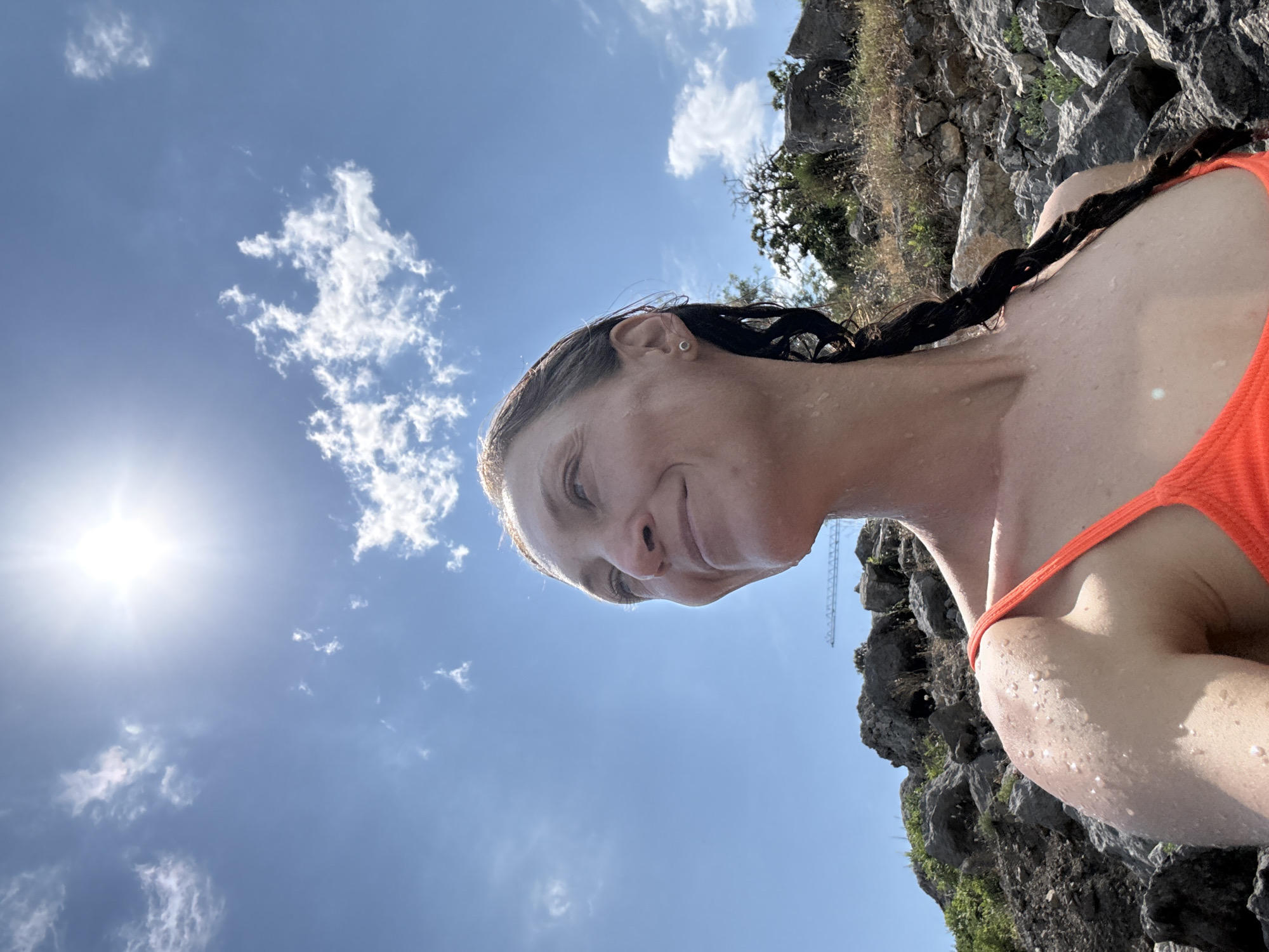 Calm summer day on a rocky Ukrainian Black Sea shore