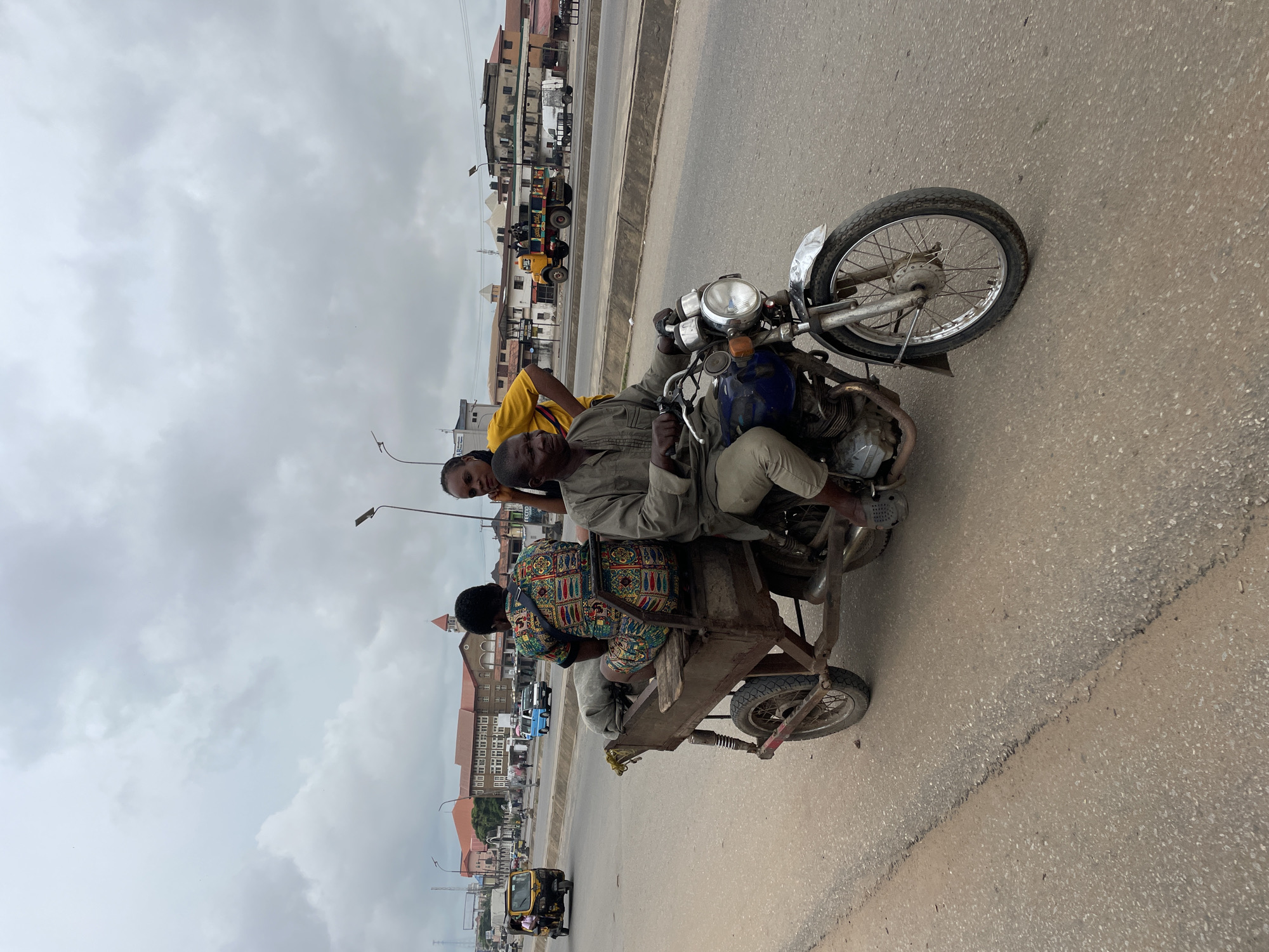 Goods on the move through a busy African urban market