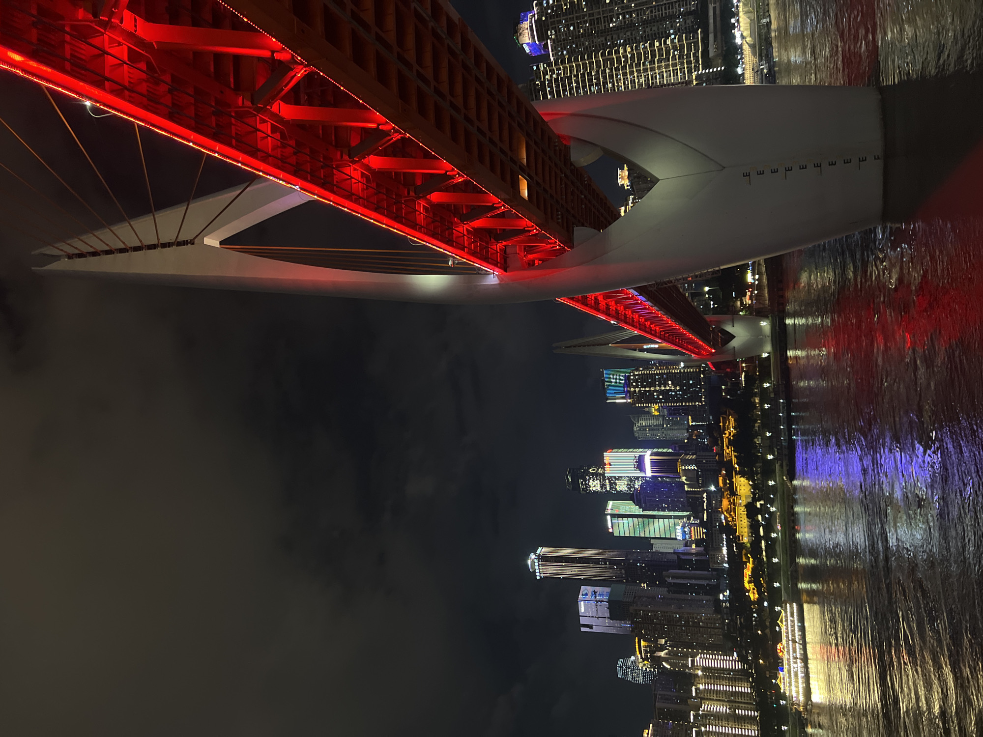 Chongqing's Hongyadong waterfront lit up at night