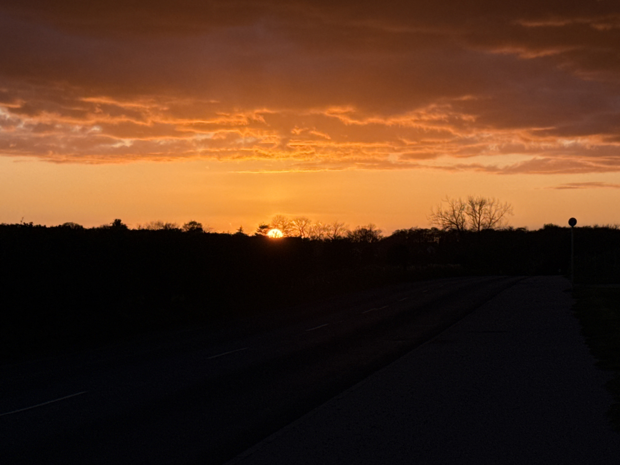 Dramatic orange sunset witnessed across Great Yarmouth area