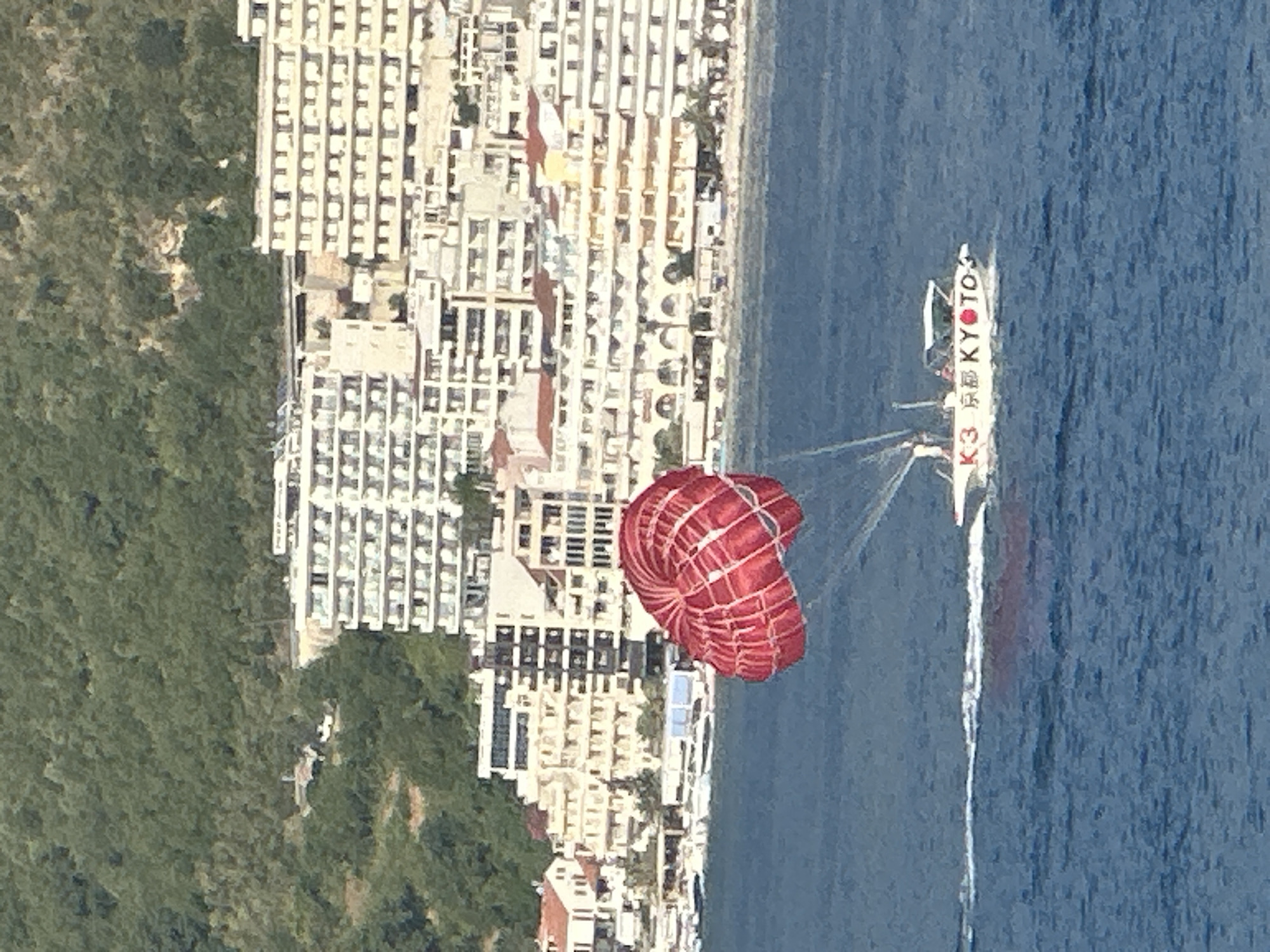 Parasailing and watersports off the Montenegrin coast