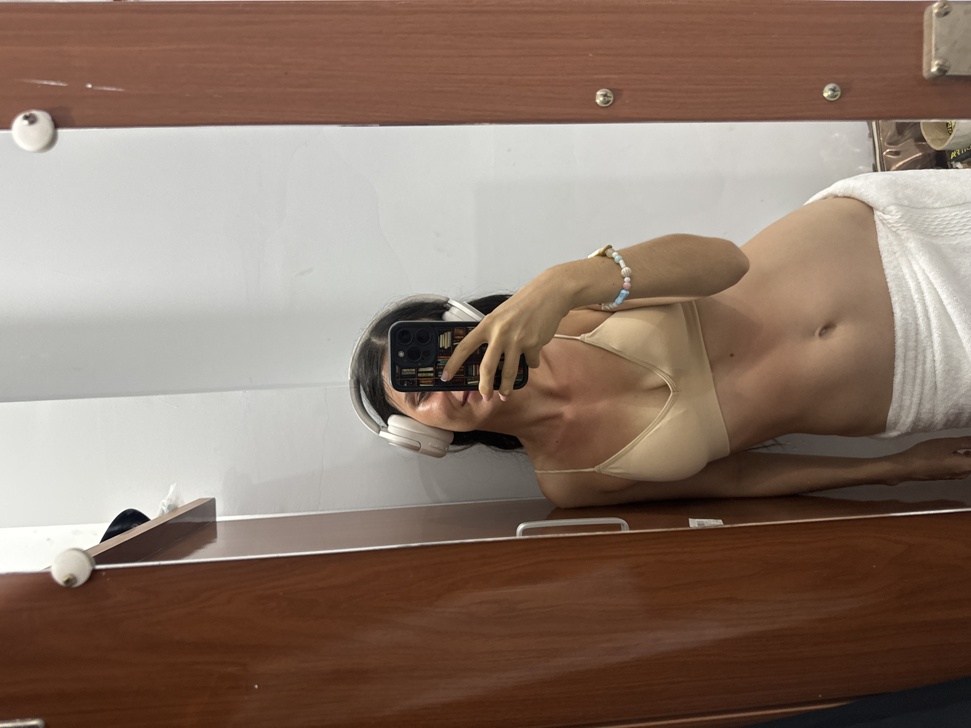 Person documents bathroom routine and cat time in Vietnam